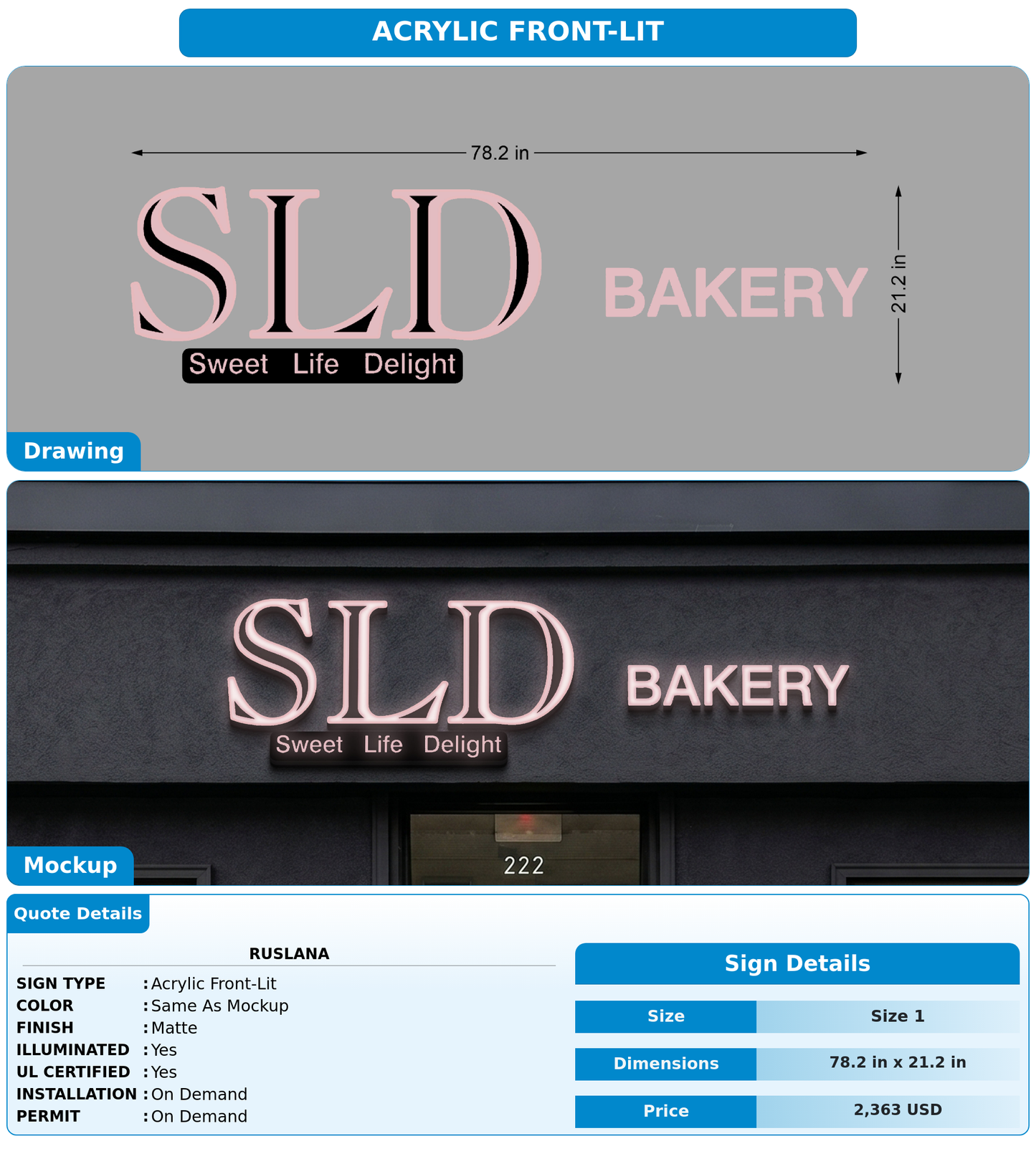 CUSTOM MOCKUP SIGN FOR Ruslana