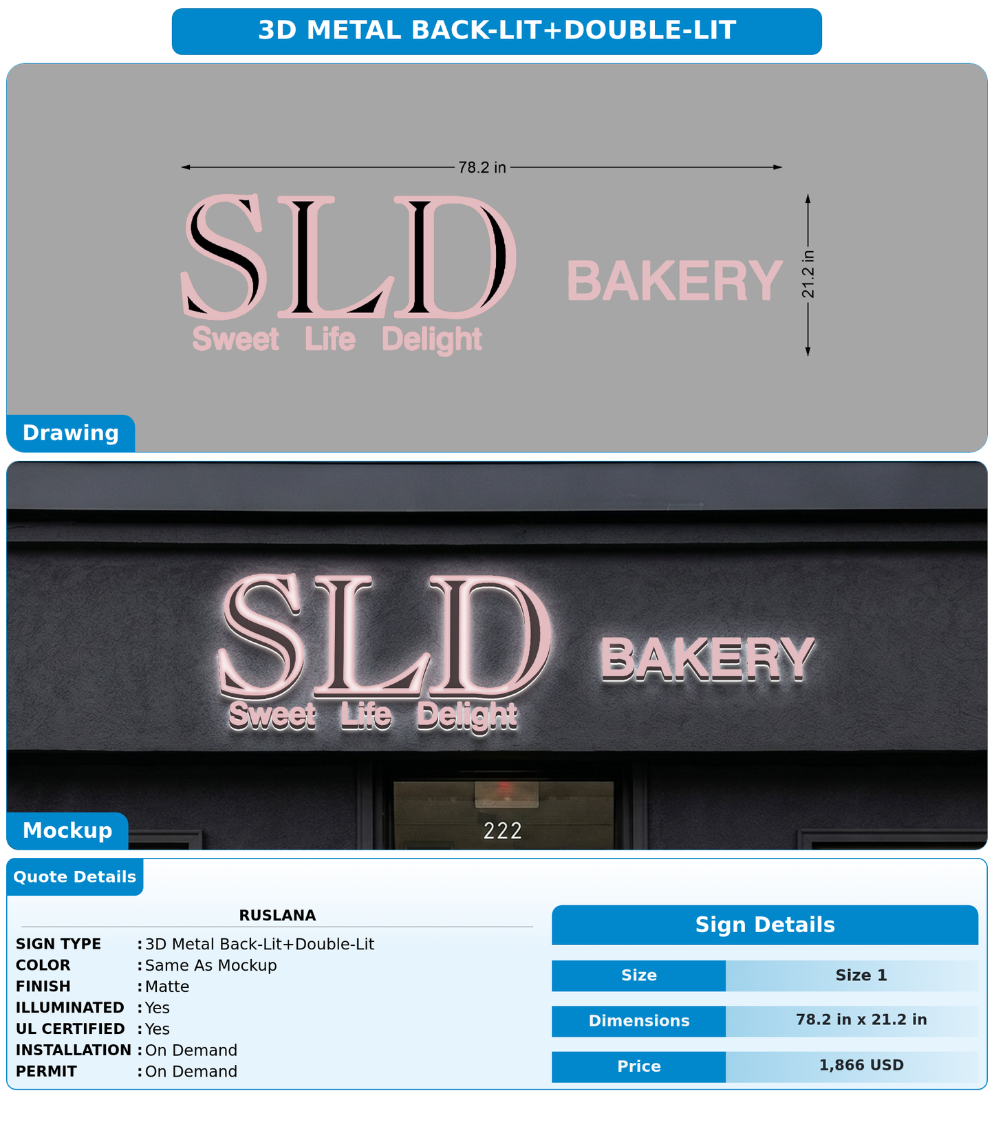 CUSTOM MOCKUP SIGN FOR Ruslana