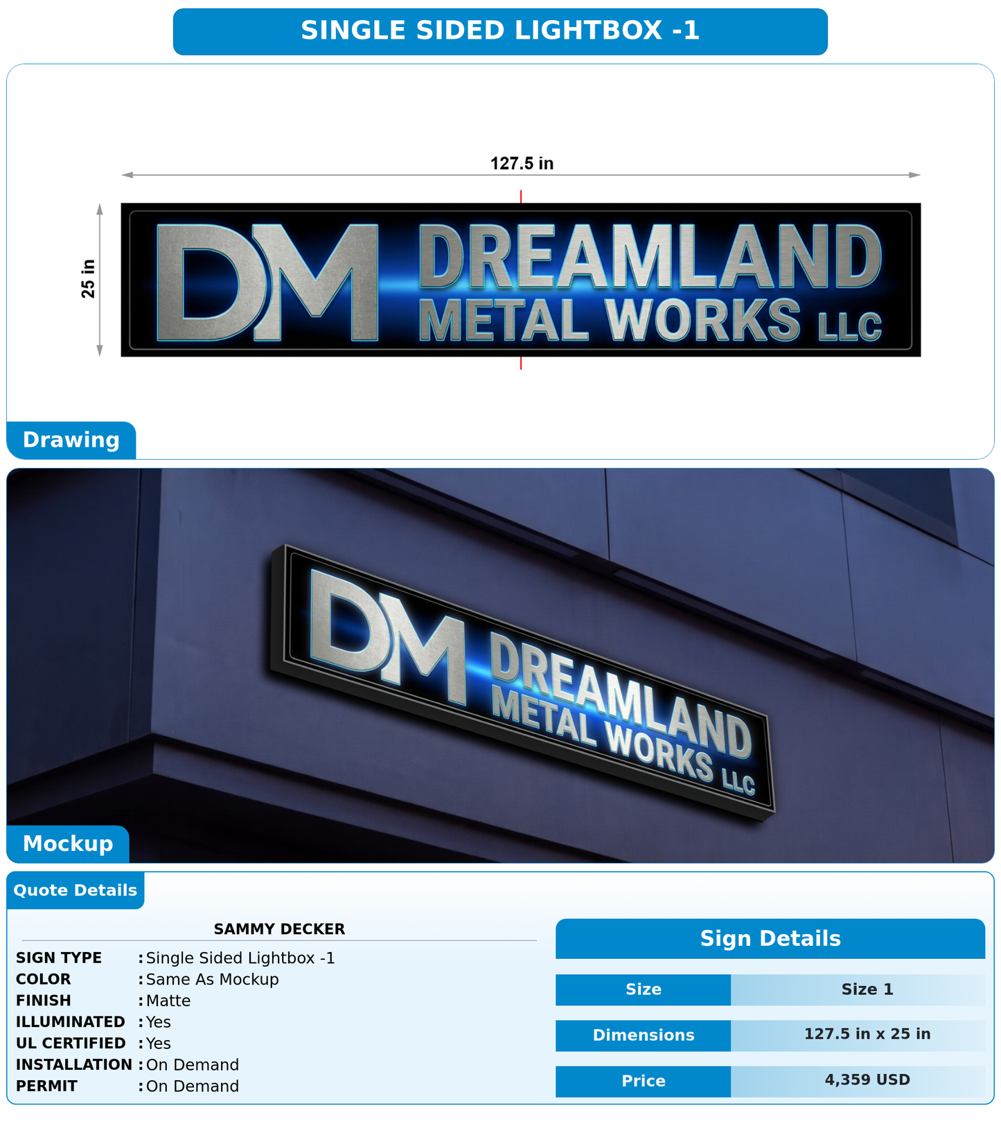 CUSTOM MOCKUP SIGN FOR Sammy Decker