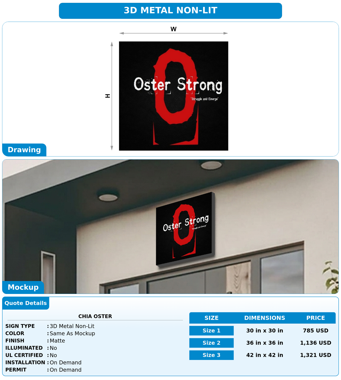 CUSTOM MOCKUP SIGN FOR Chia Oster