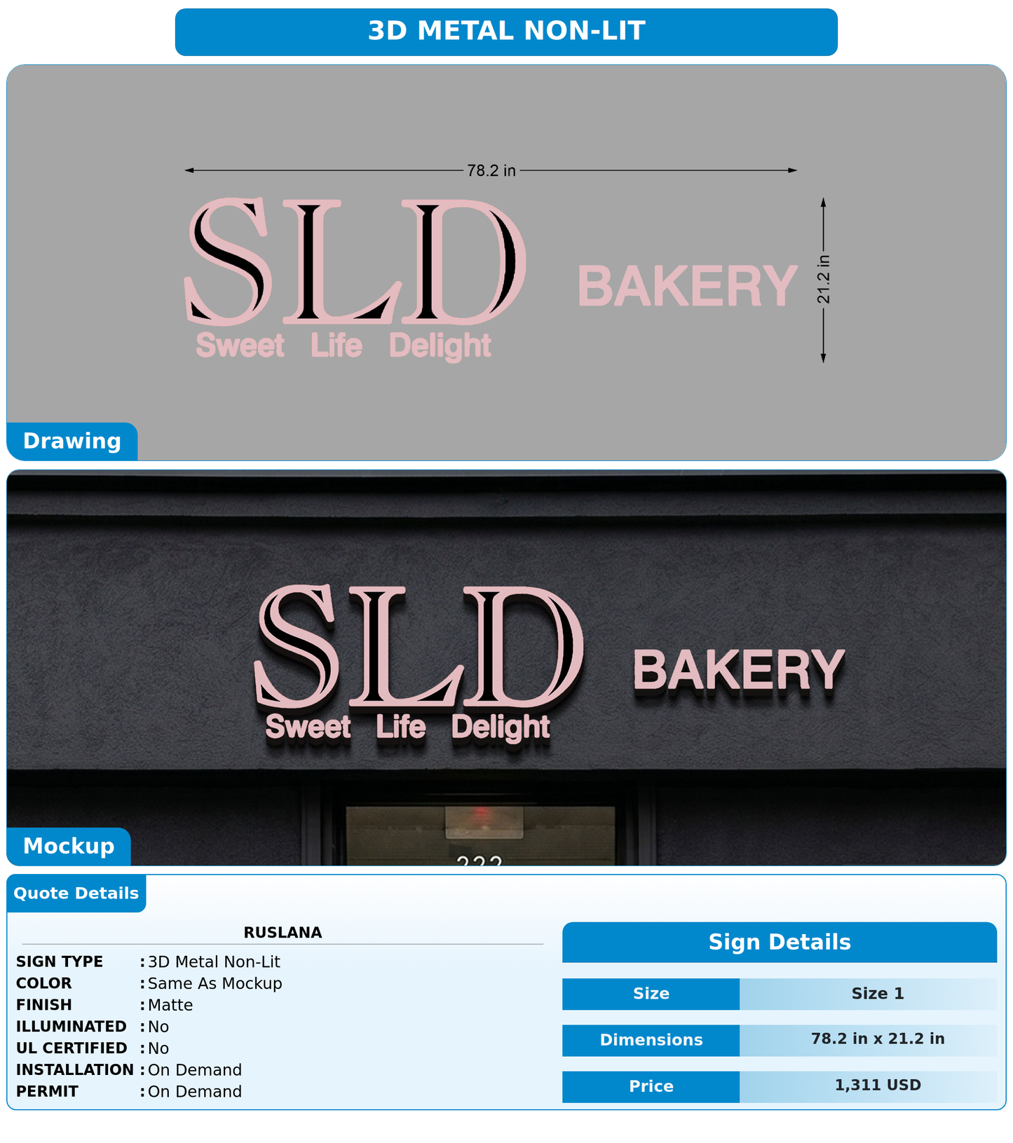 CUSTOM MOCKUP SIGN FOR Ruslana