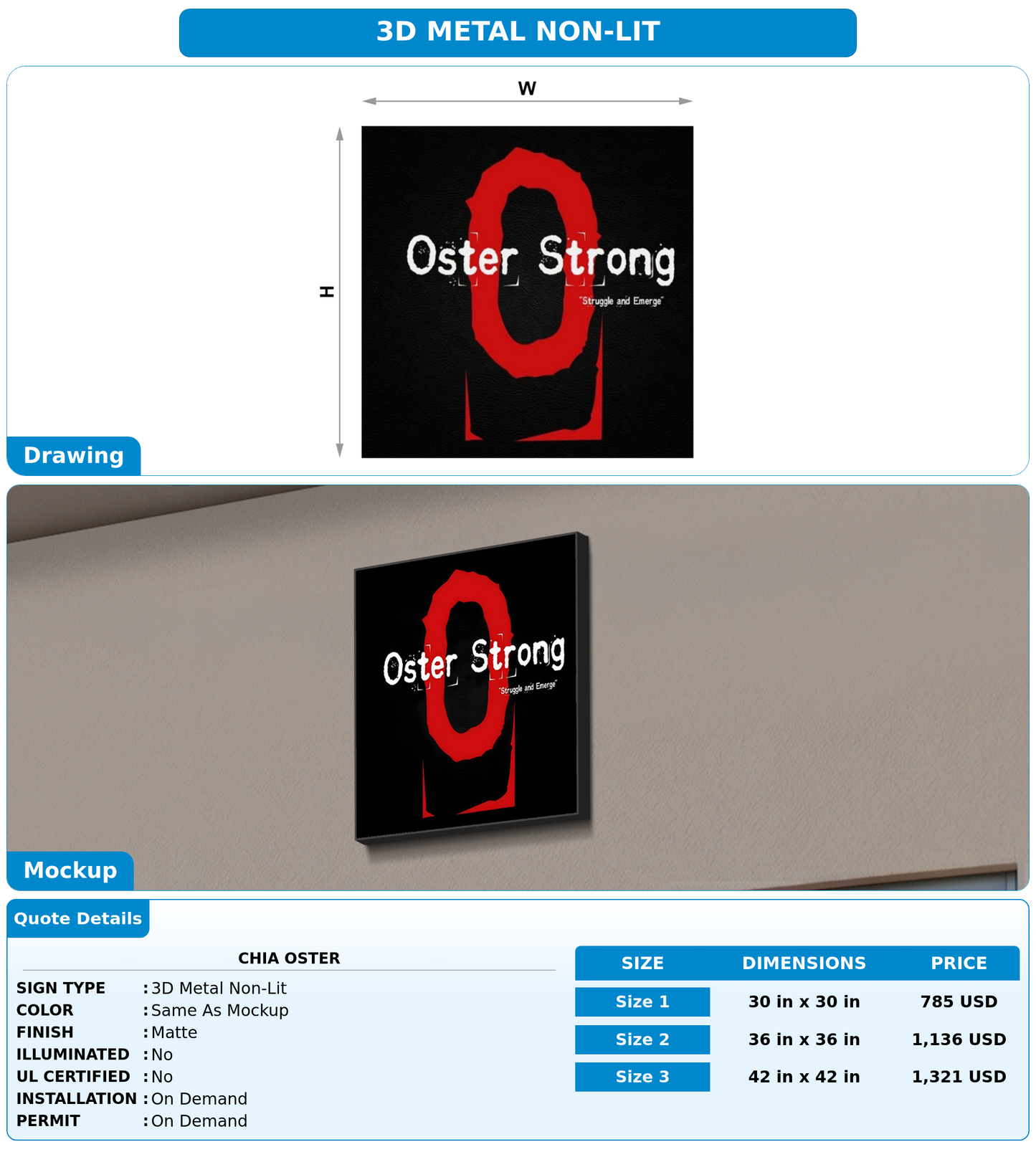 CUSTOM MOCKUP SIGN FOR Chia Oster