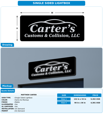 CUSTOM MOCKUP SIGN FOR Matthew Carter