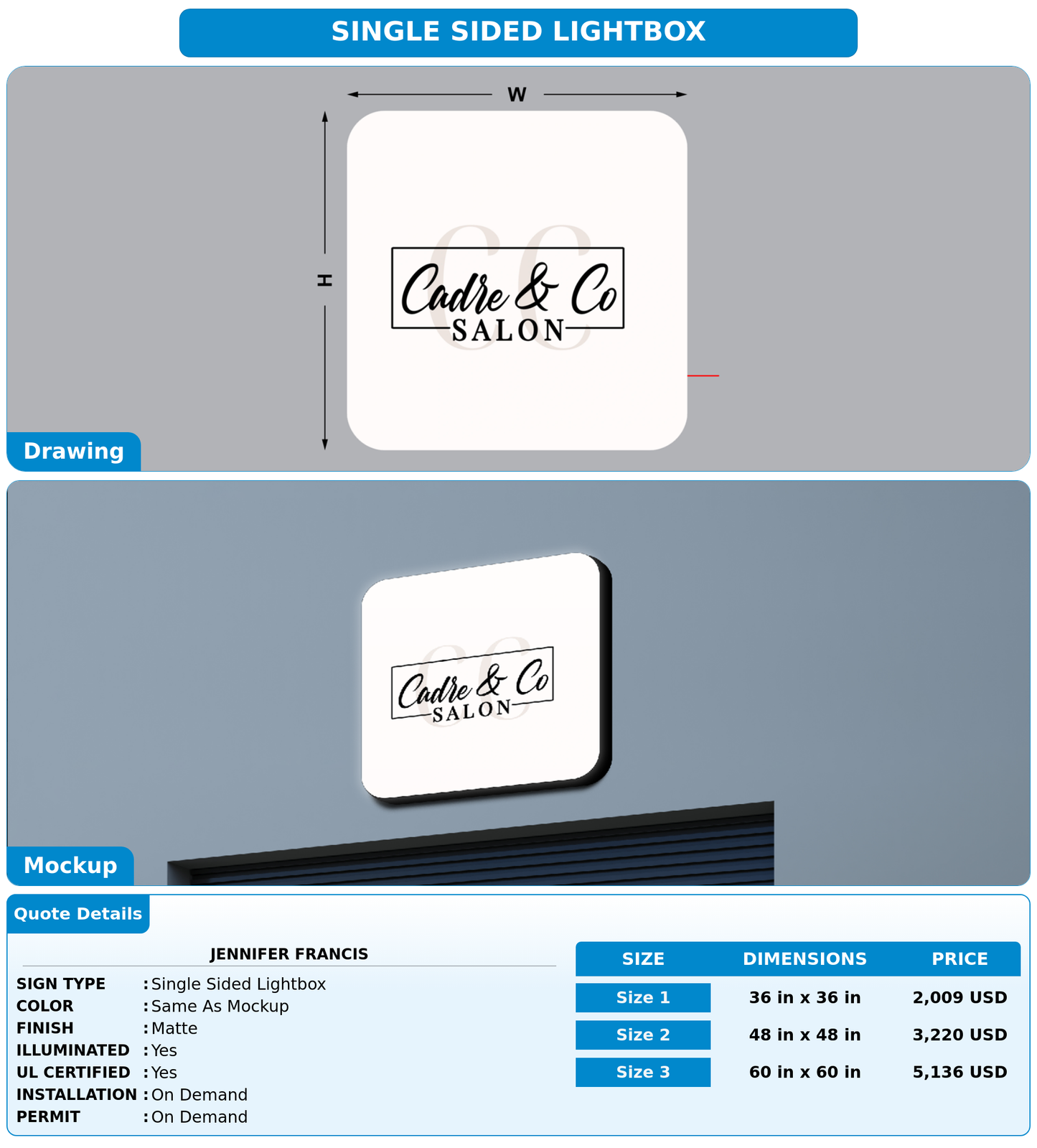 CUSTOM MOCKUP SIGN FOR Jennifer Francis