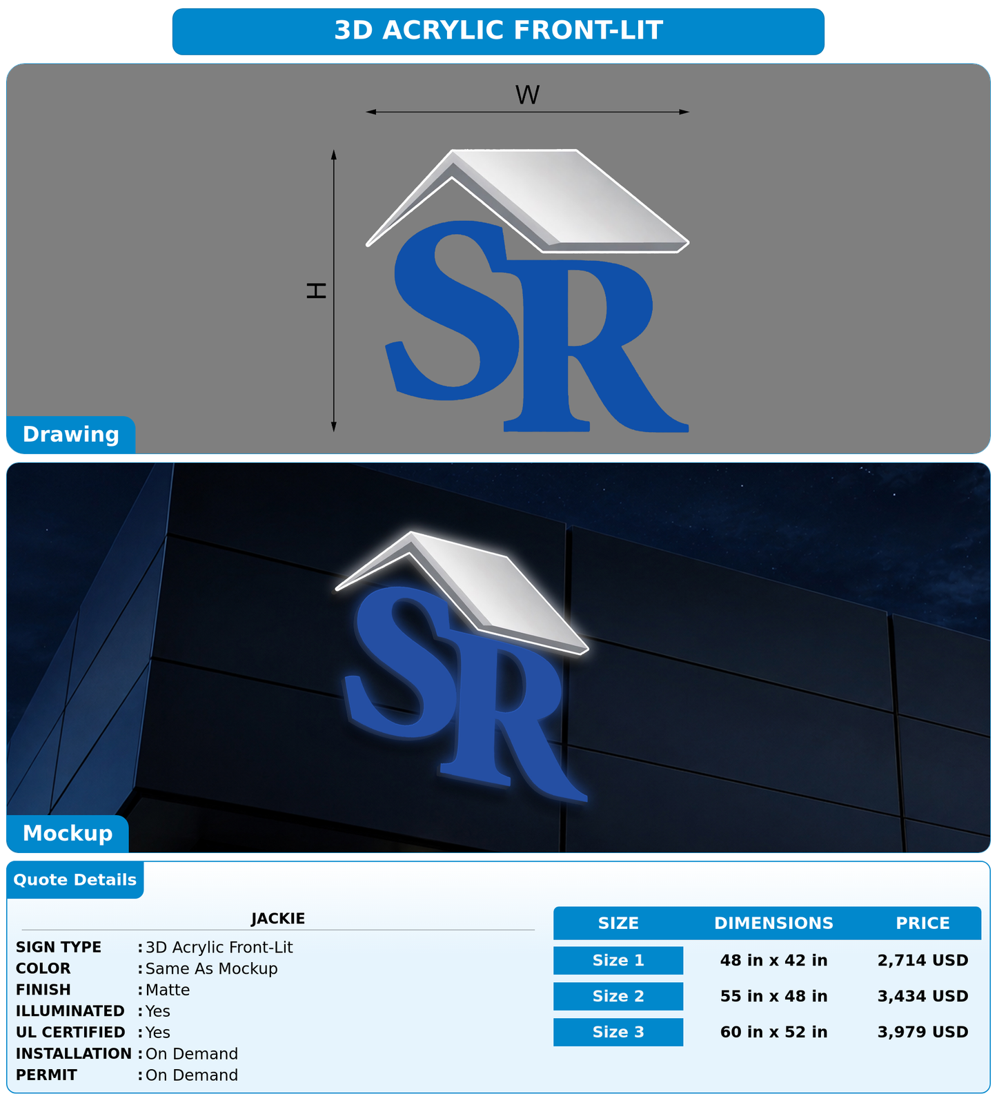 CUSTOM MOCKUP SIGN FOR Jackie