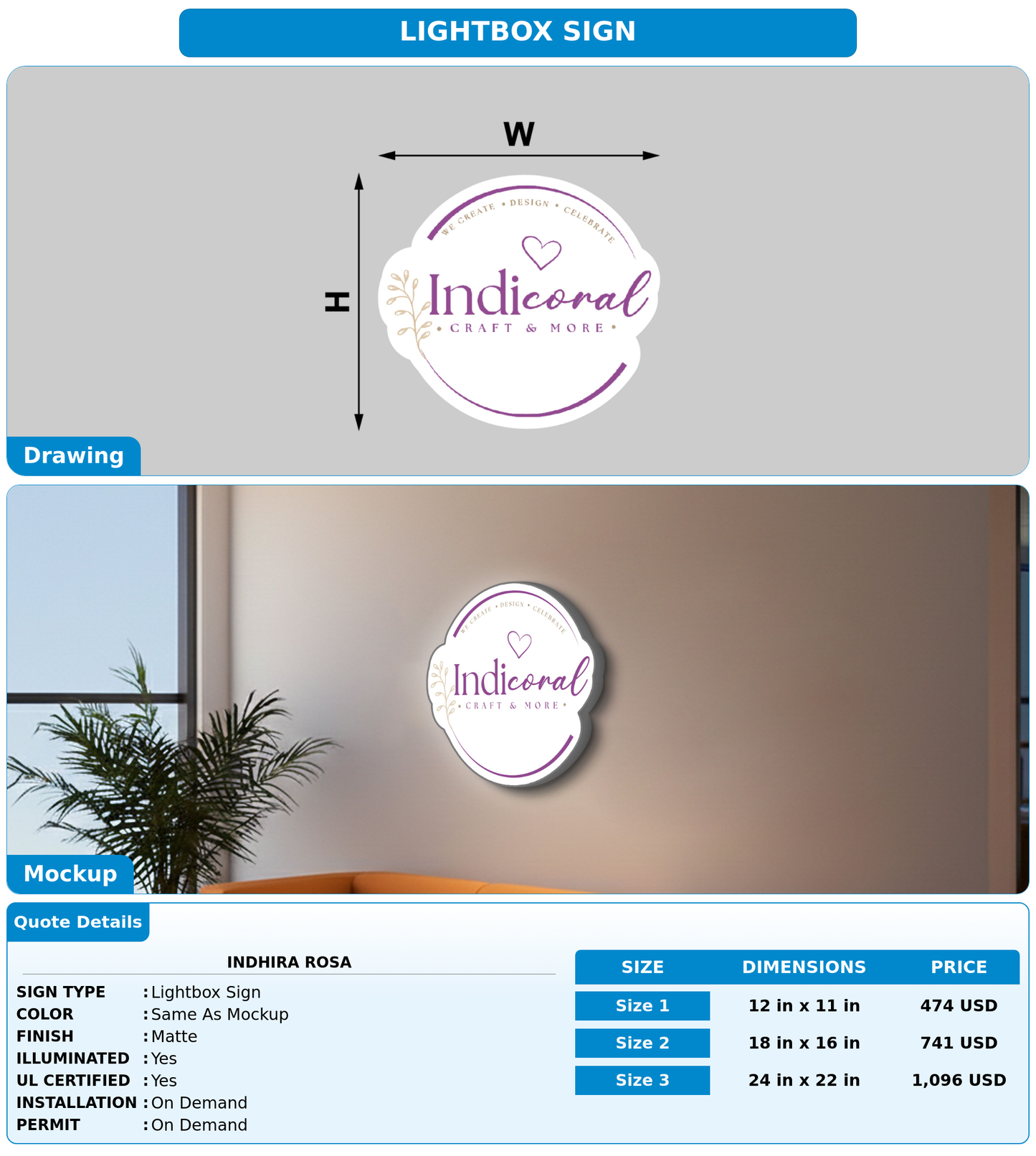 CUSTOM MOCKUP SIGN FOR Indhira Rosa