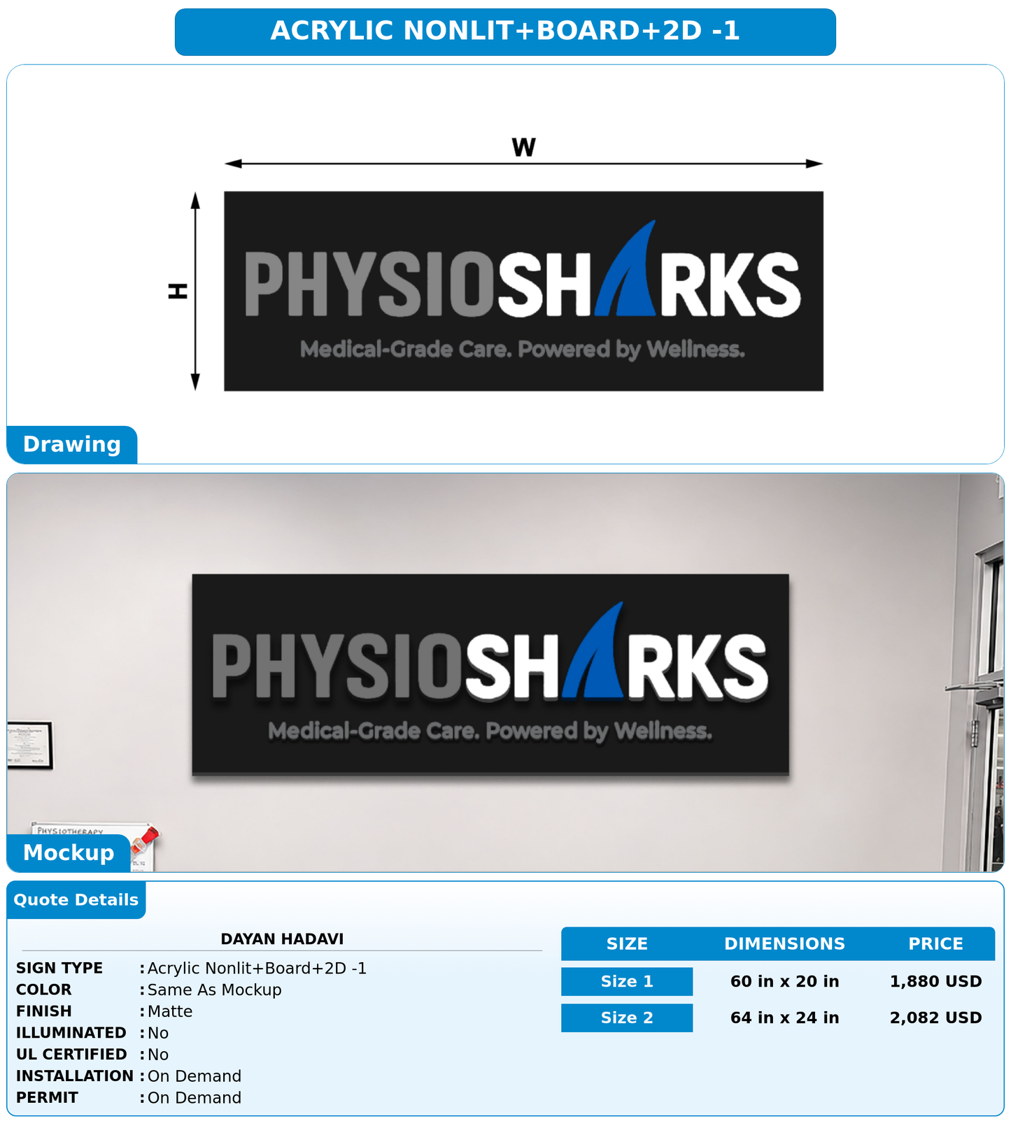 CUSTOM MOCKUP SIGN FOR Dayan Hadavi
