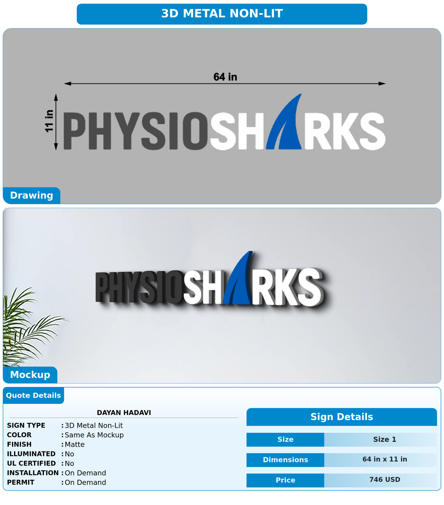 CUSTOM MOCKUP SIGN FOR Dayan Hadavi