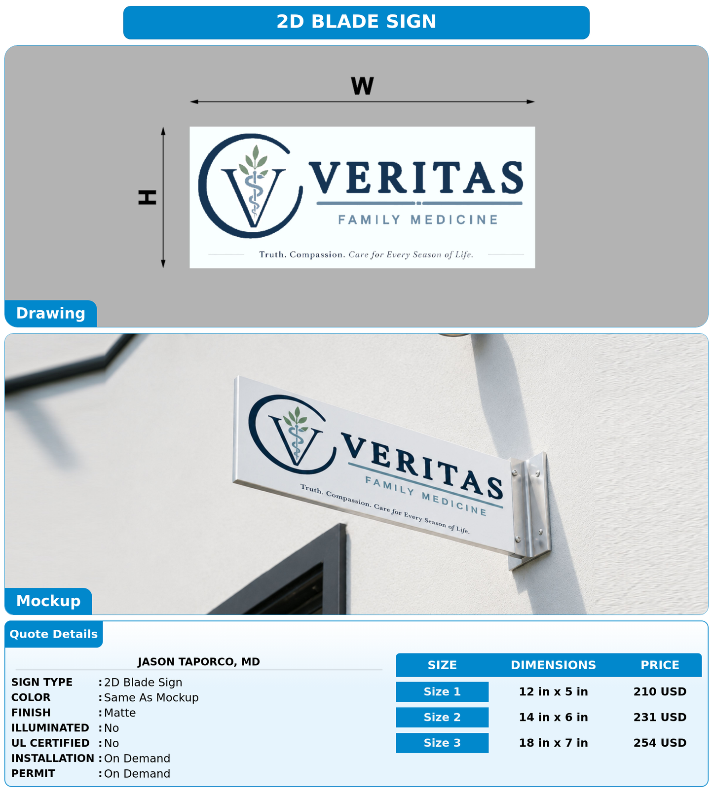 CUSTOM MOCKUP SIGN FOR Jason Taporco, MD