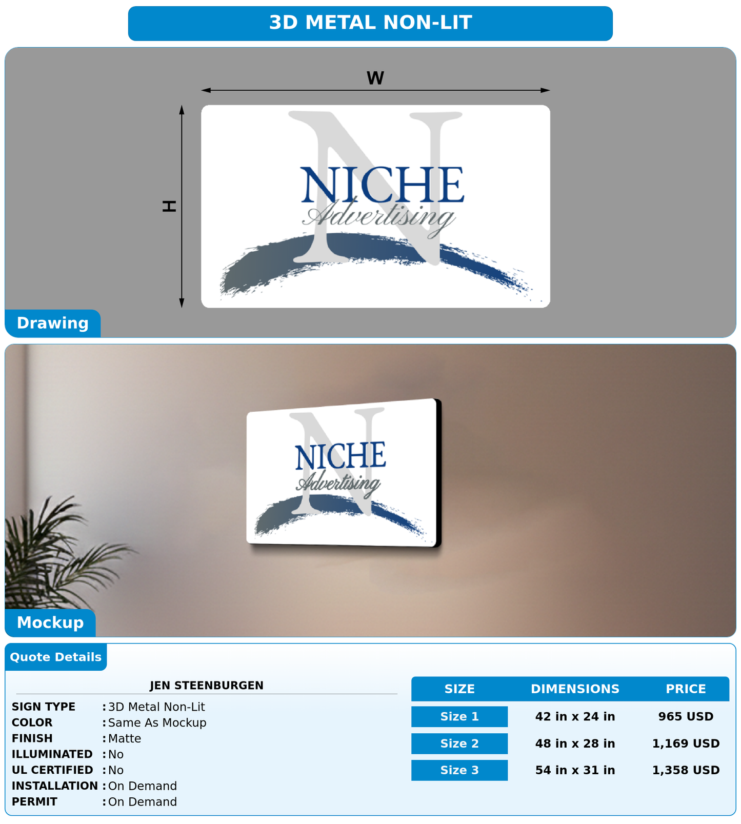 CUSTOM MOCKUP SIGN FOR Jen Steenburgen