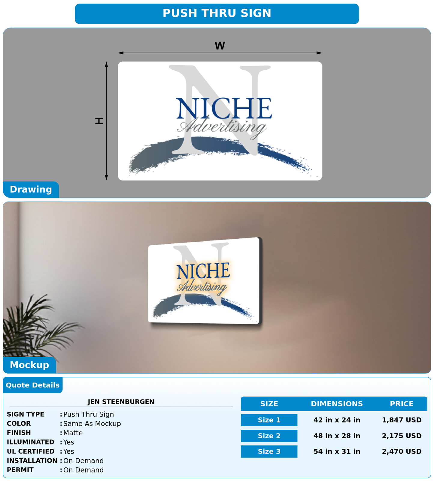 CUSTOM MOCKUP SIGN FOR Jen Steenburgen