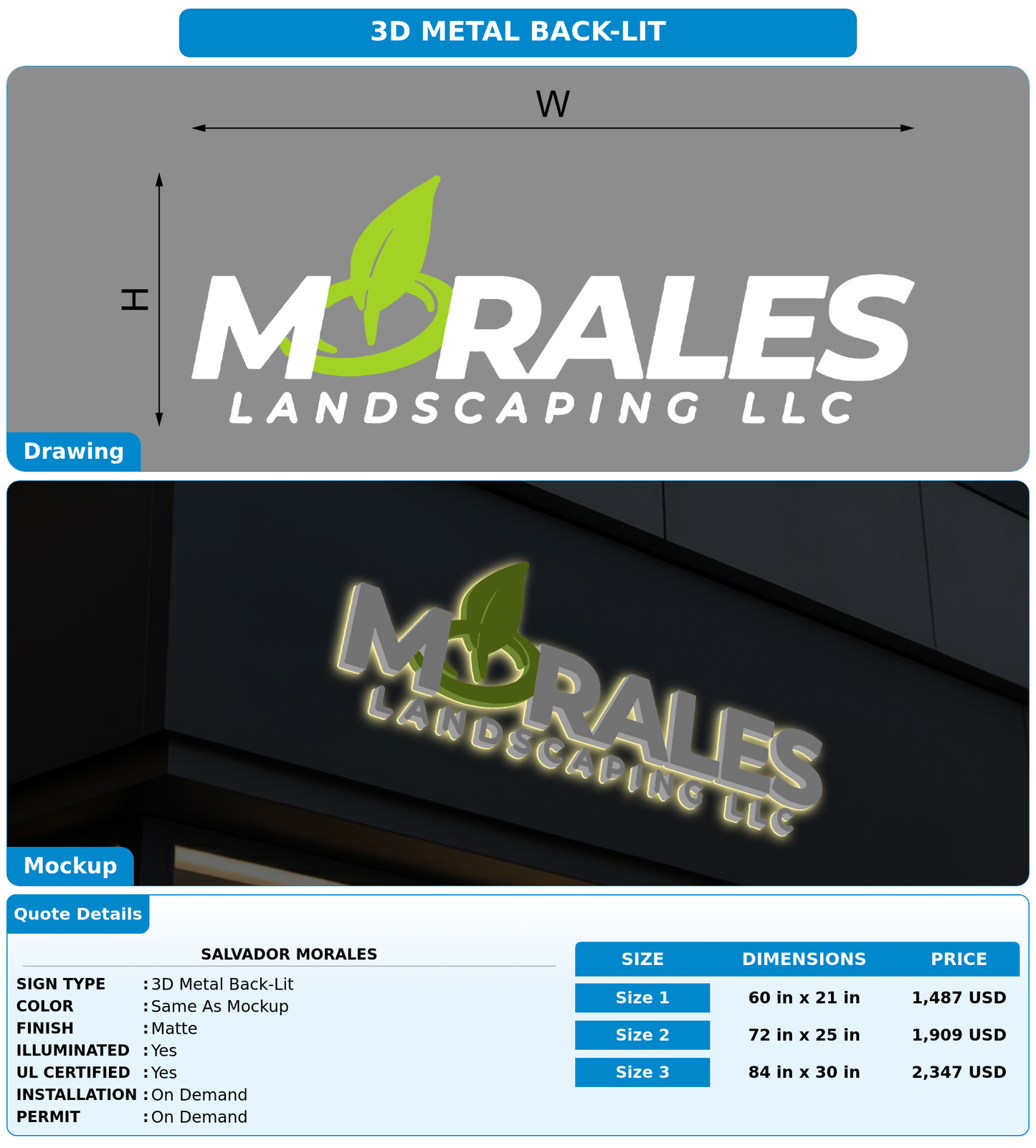 CUSTOM MOCKUP SIGN FOR Salvador Morales
