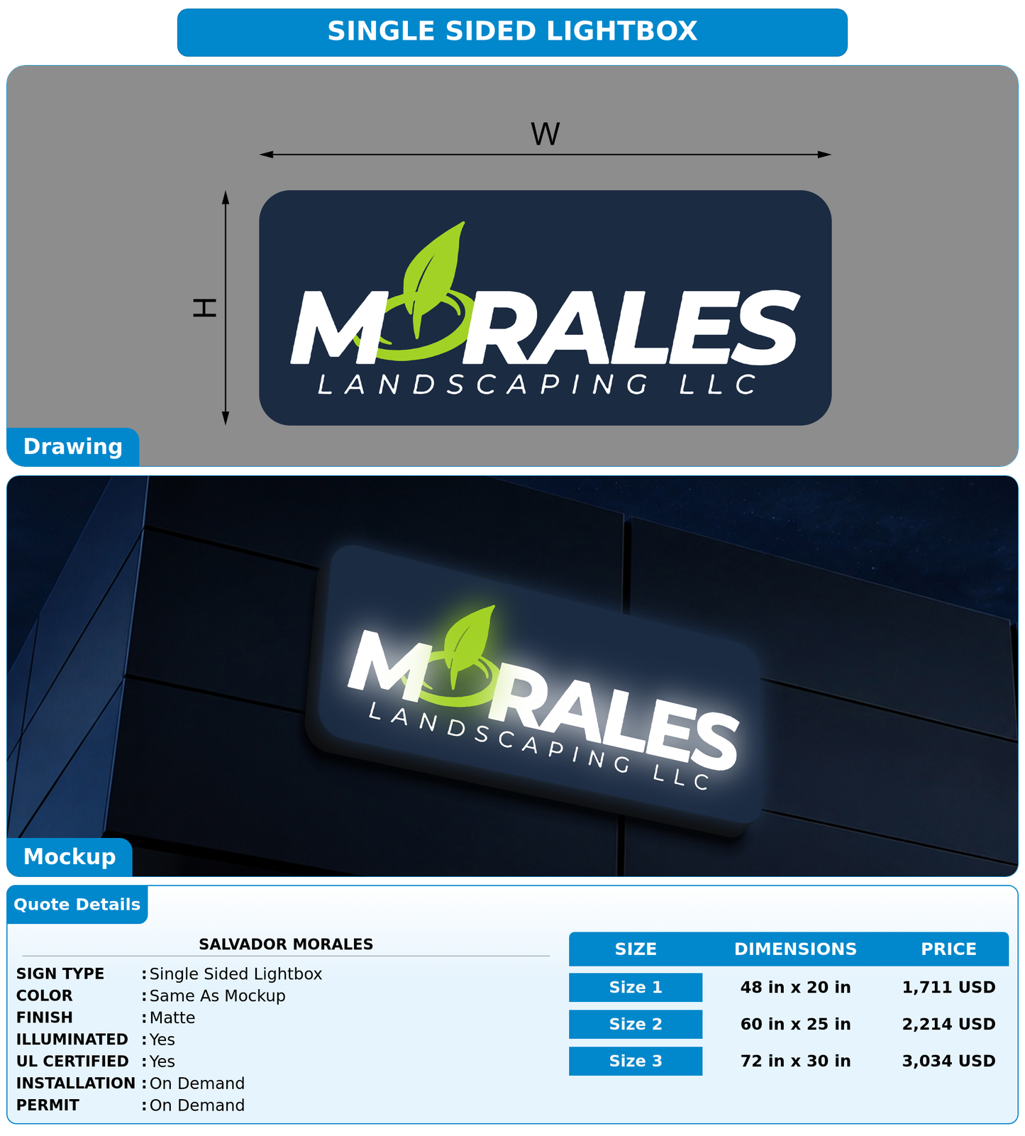 CUSTOM MOCKUP SIGN FOR Salvador Morales