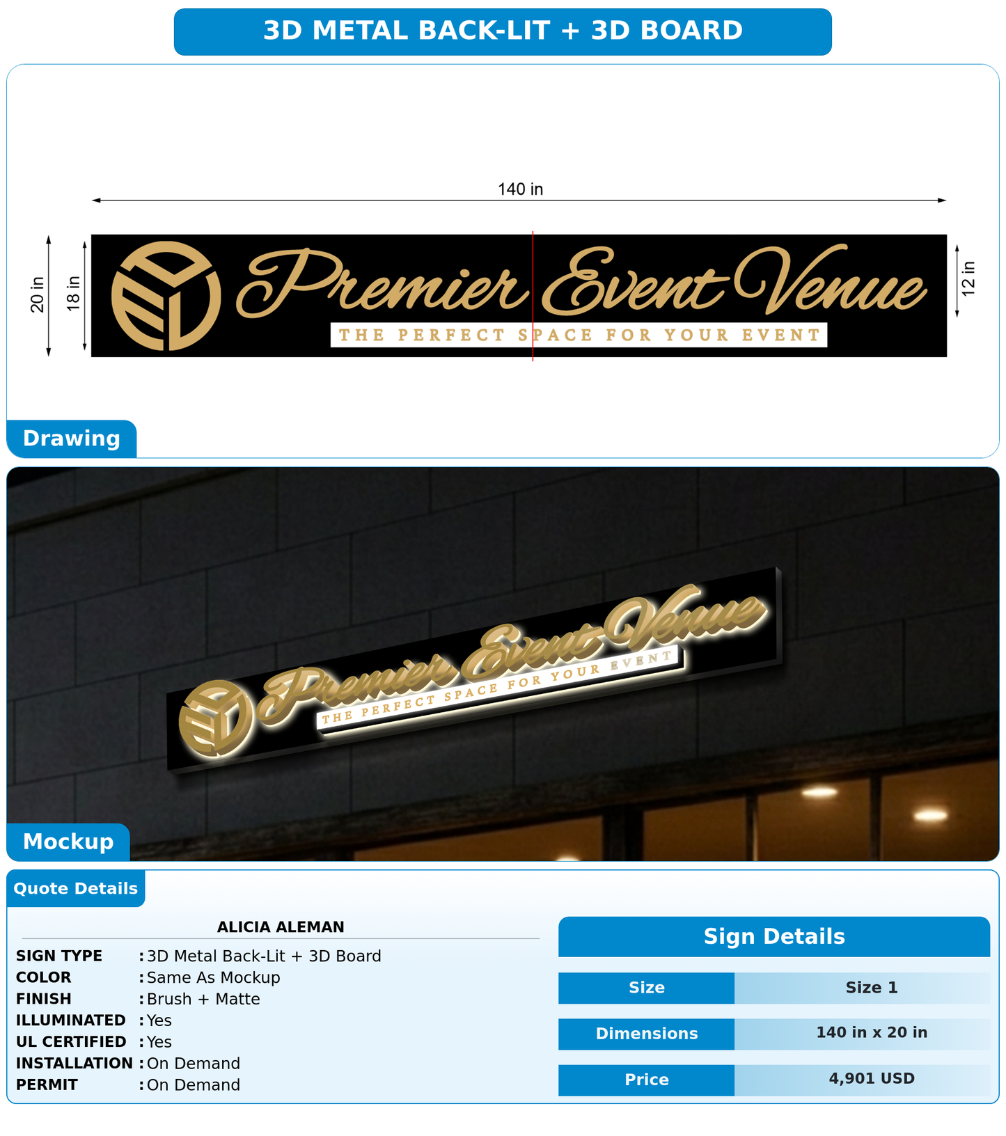 CUSTOM MOCKUP SIGN FOR Alicia Aleman