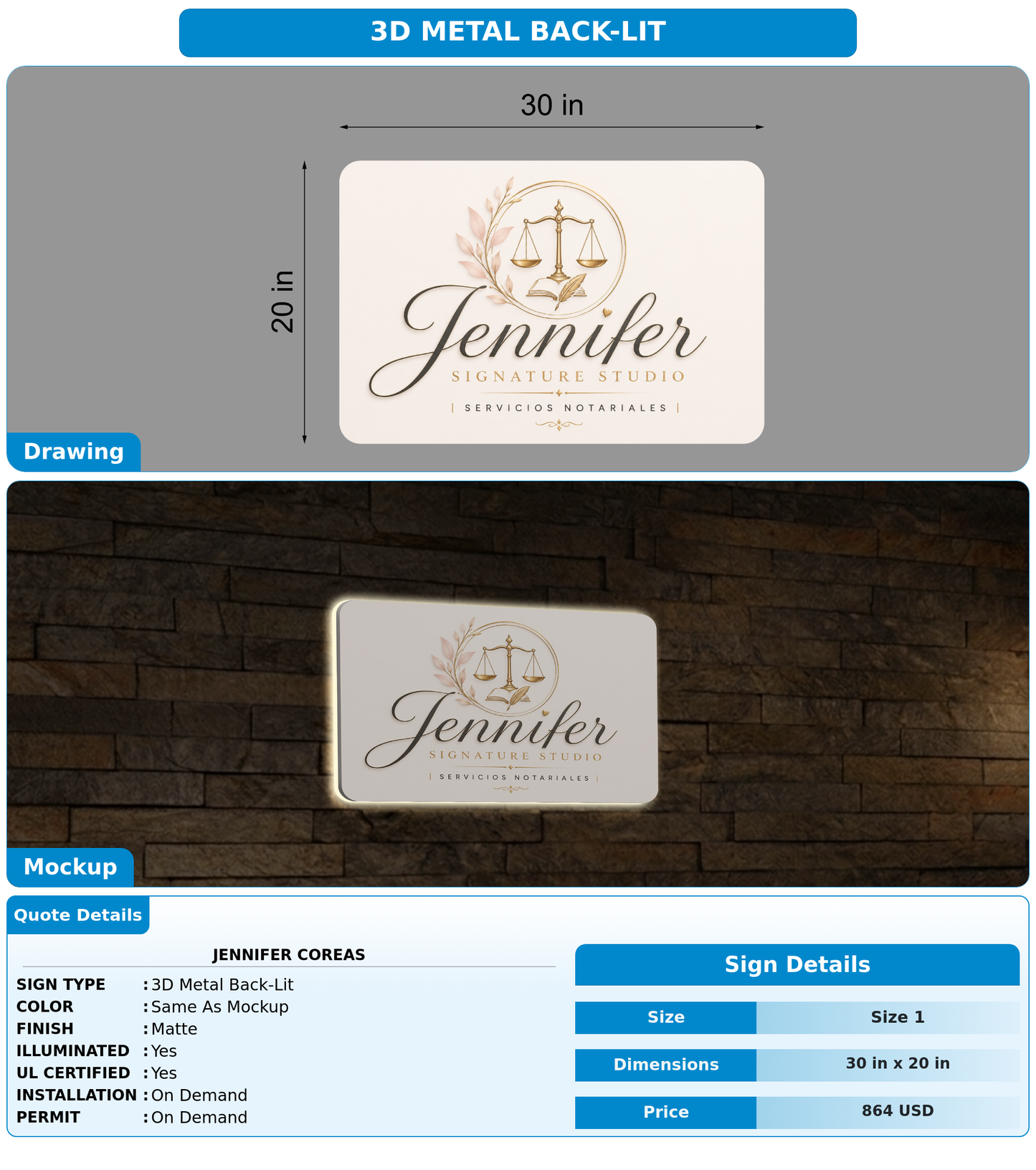 CUSTOM MOCKUP SIGN FOR Jennifer Coreas