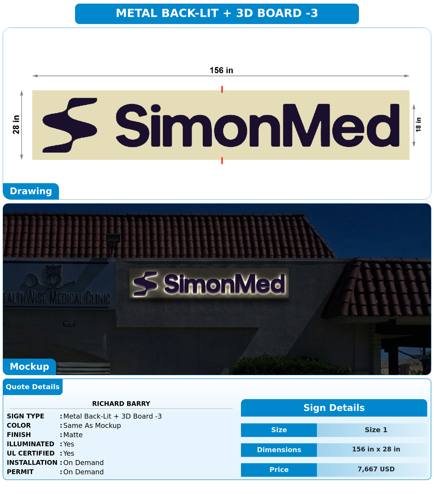 CUSTOM MOCKUP SIGN FOR richard barry
