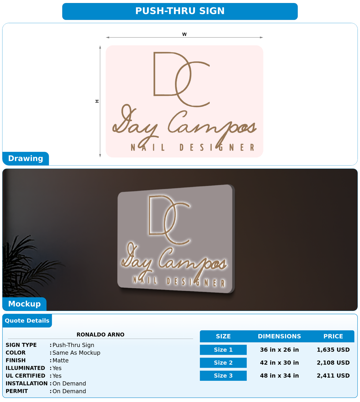 CUSTOM MOCKUP SIGN FOR Ronaldo Arno