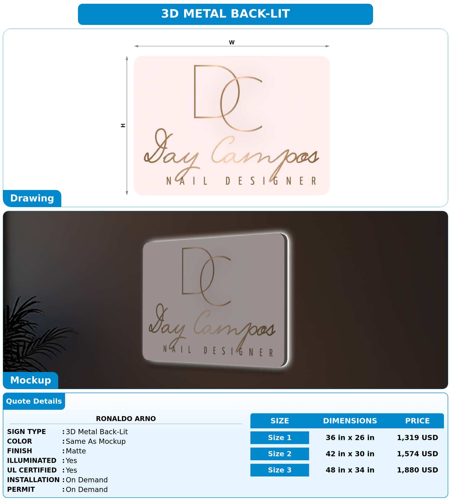 CUSTOM MOCKUP SIGN FOR Ronaldo Arno