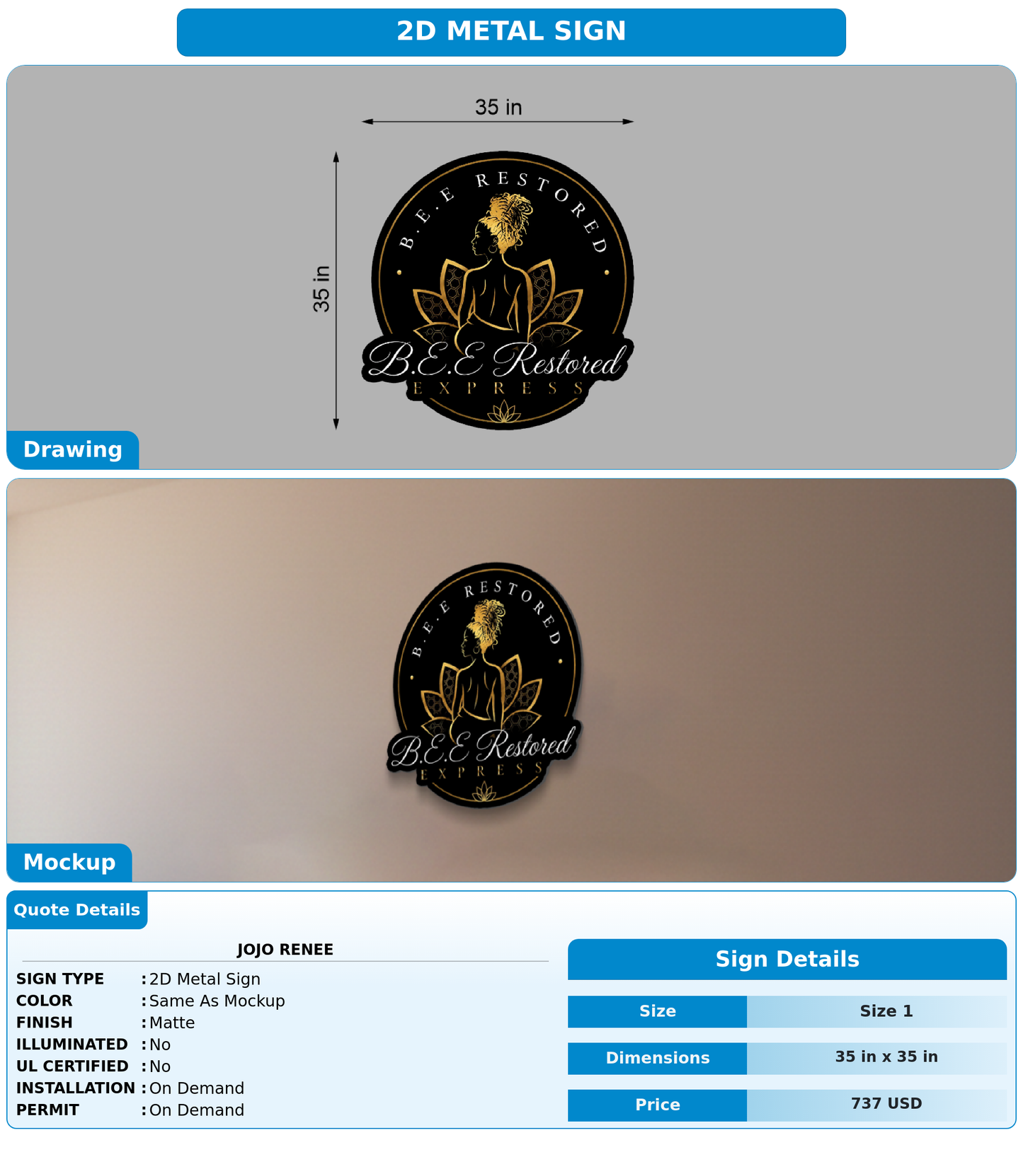 CUSTOM MOCKUP SIGN FOR JoJo Renee
