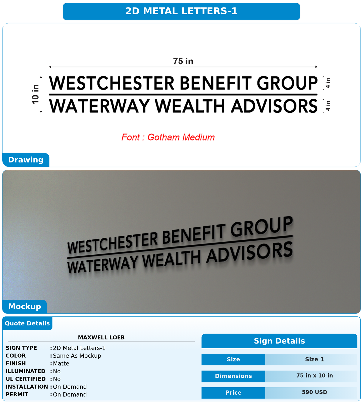 CUSTOM MOCKUP SIGN FOR Maxwell Loeb