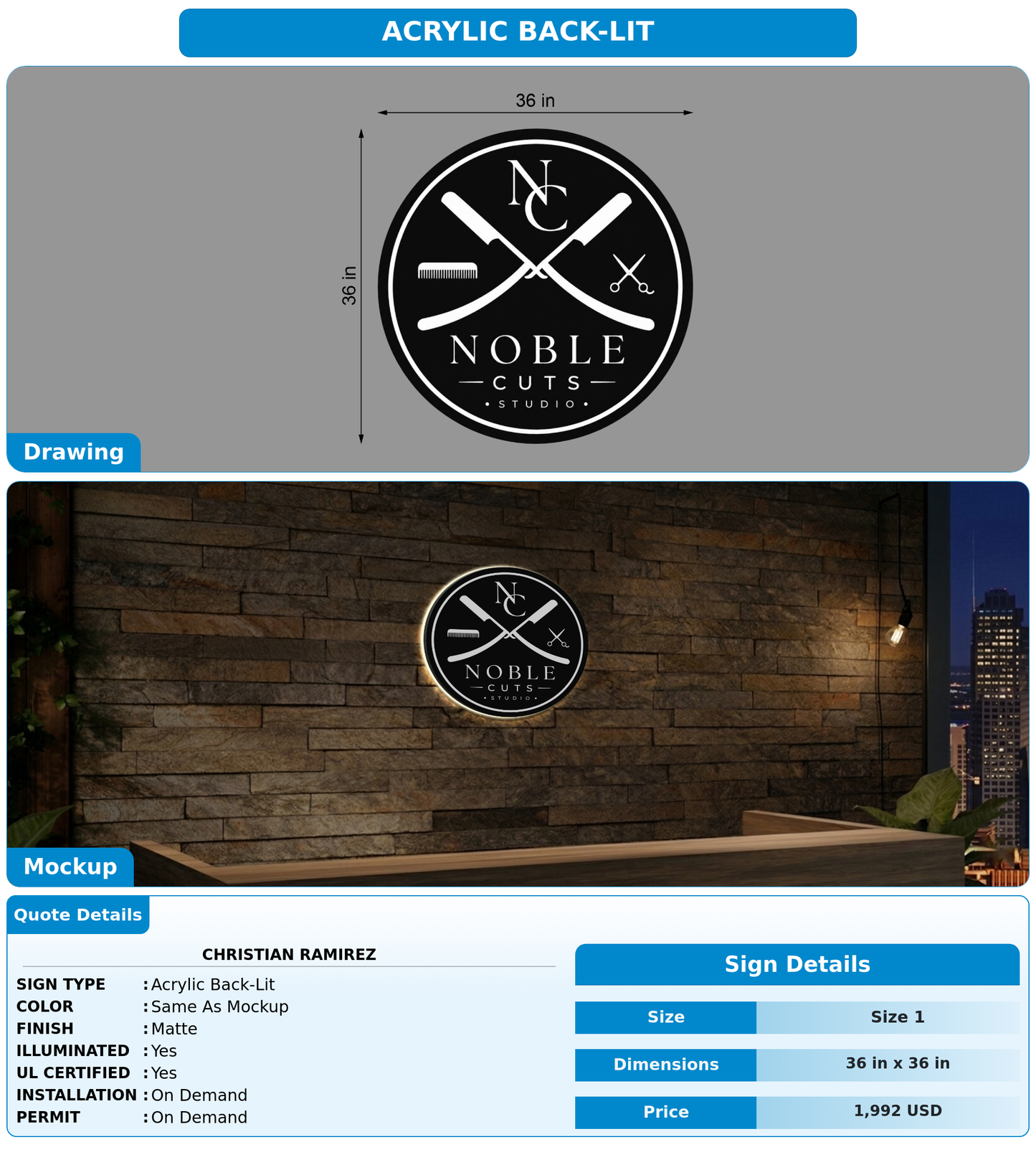 CUSTOM MOCKUP SIGN FOR Christian Ramirez