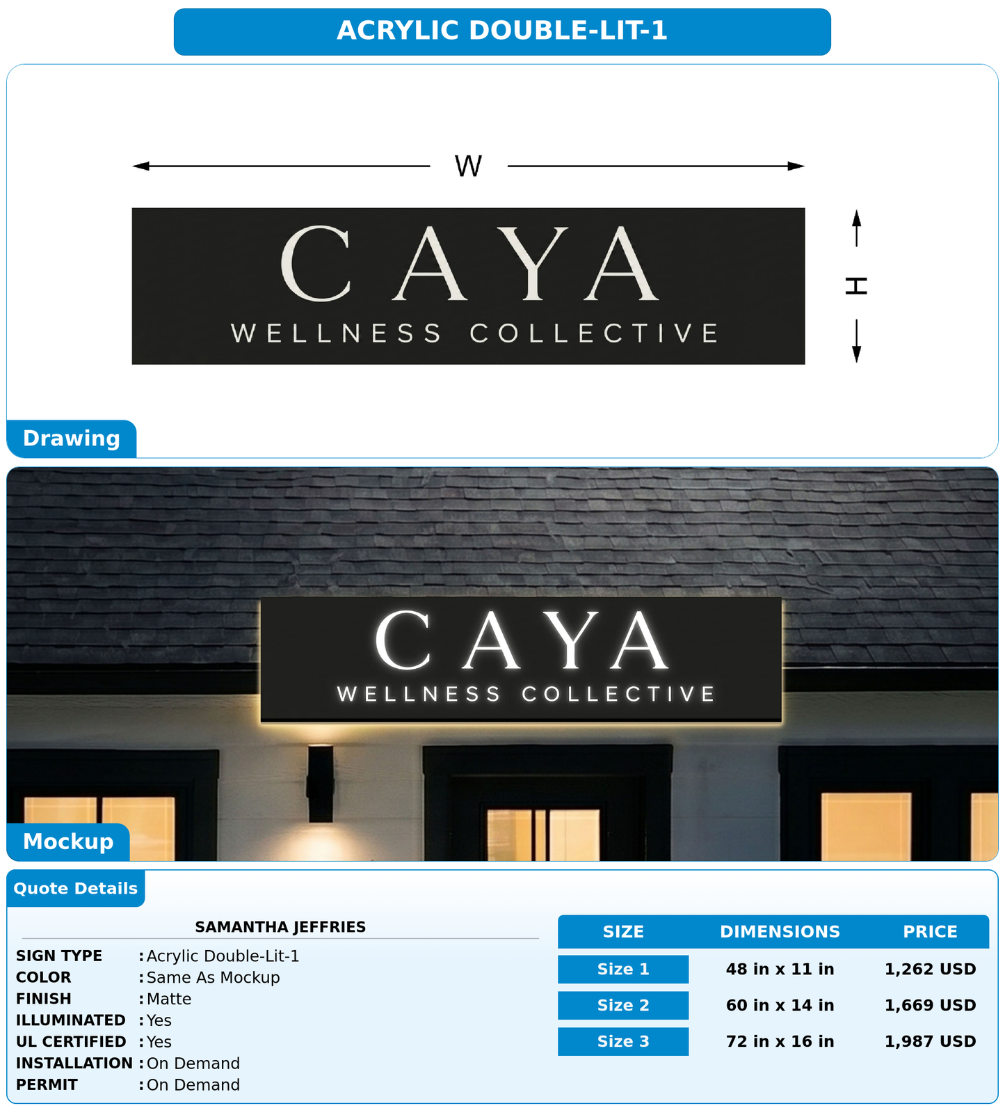 CUSTOM MOCKUP SIGN FOR Samantha Jeffries