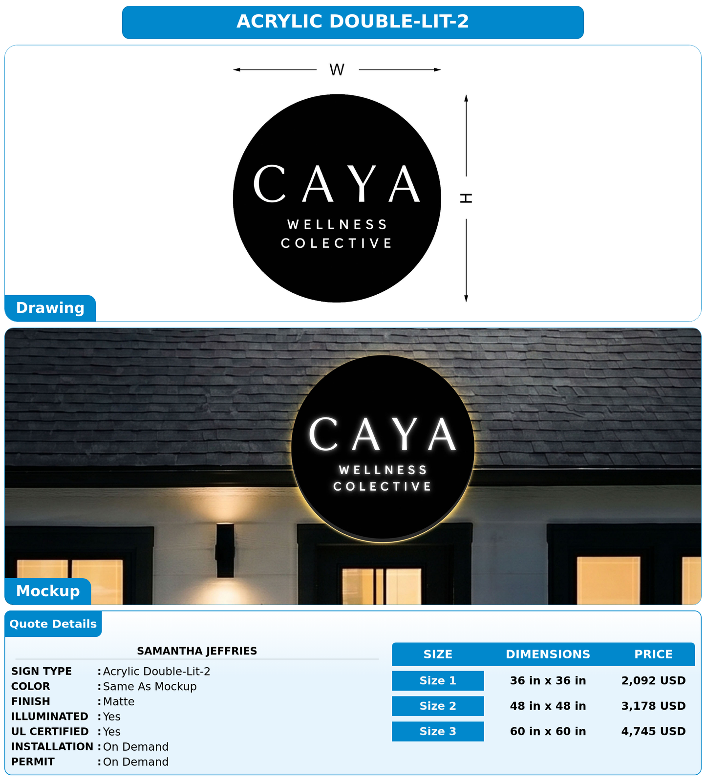 CUSTOM MOCKUP SIGN FOR Samantha Jeffries