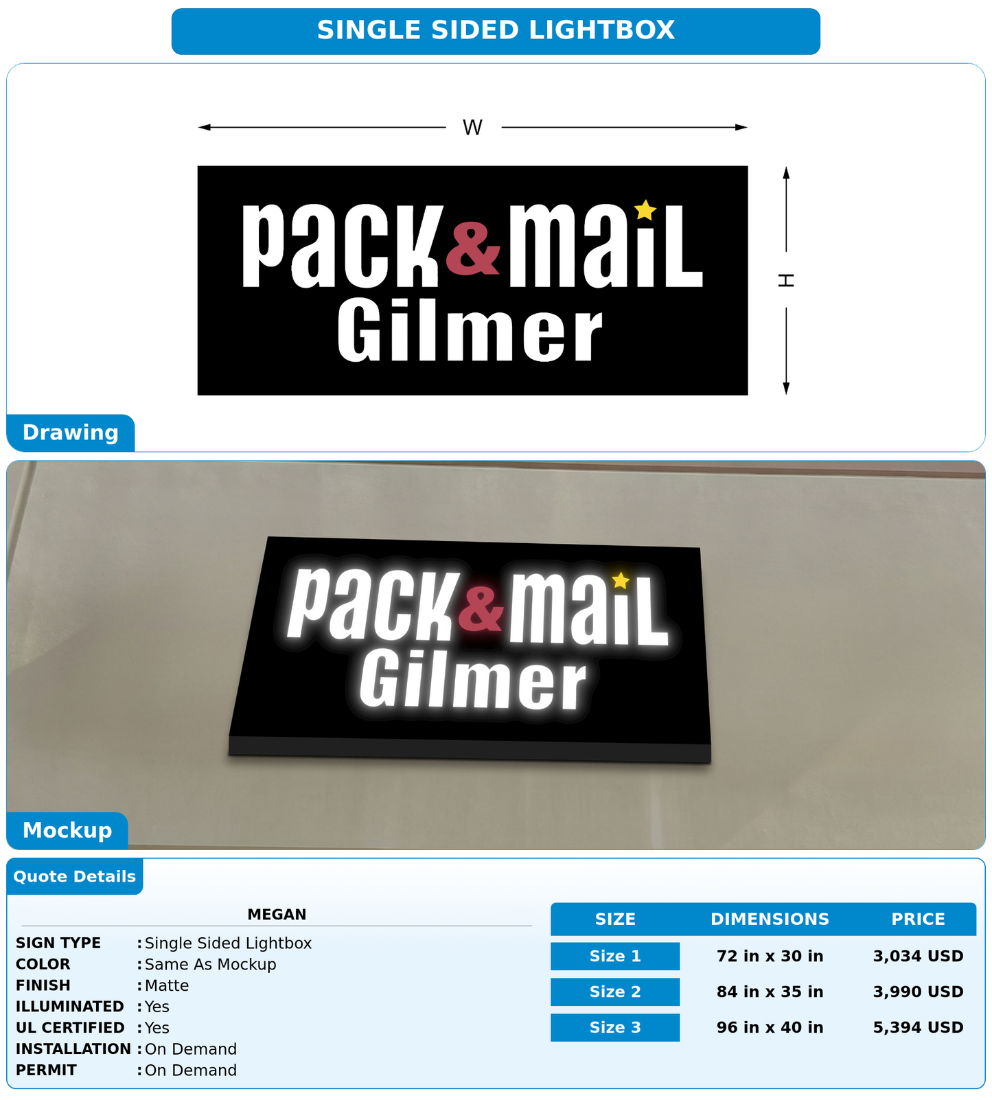 CUSTOM MOCKUP SIGN FOR Megan