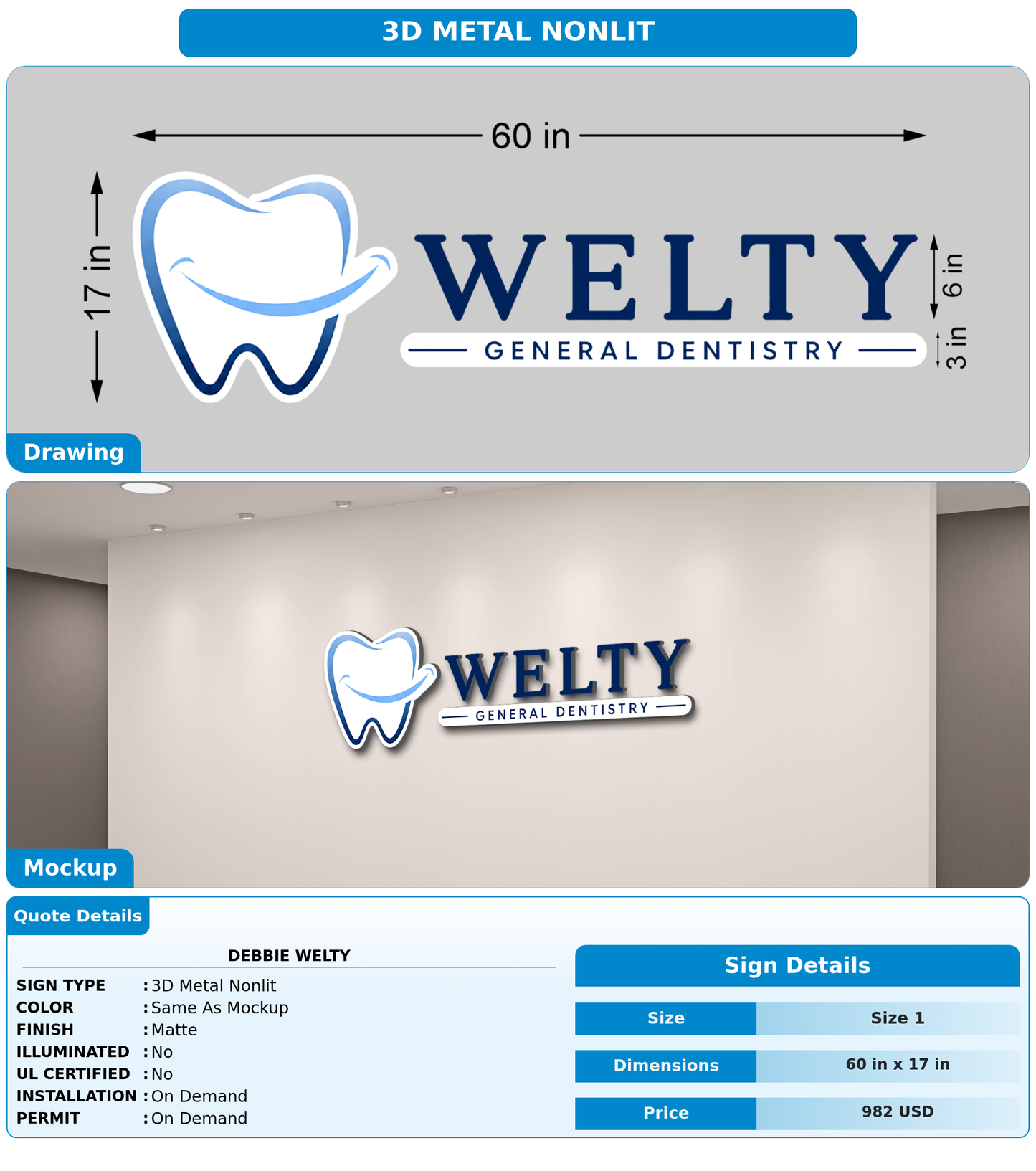 CUSTOM MOCKUP SIGN FOR Debbie Welty