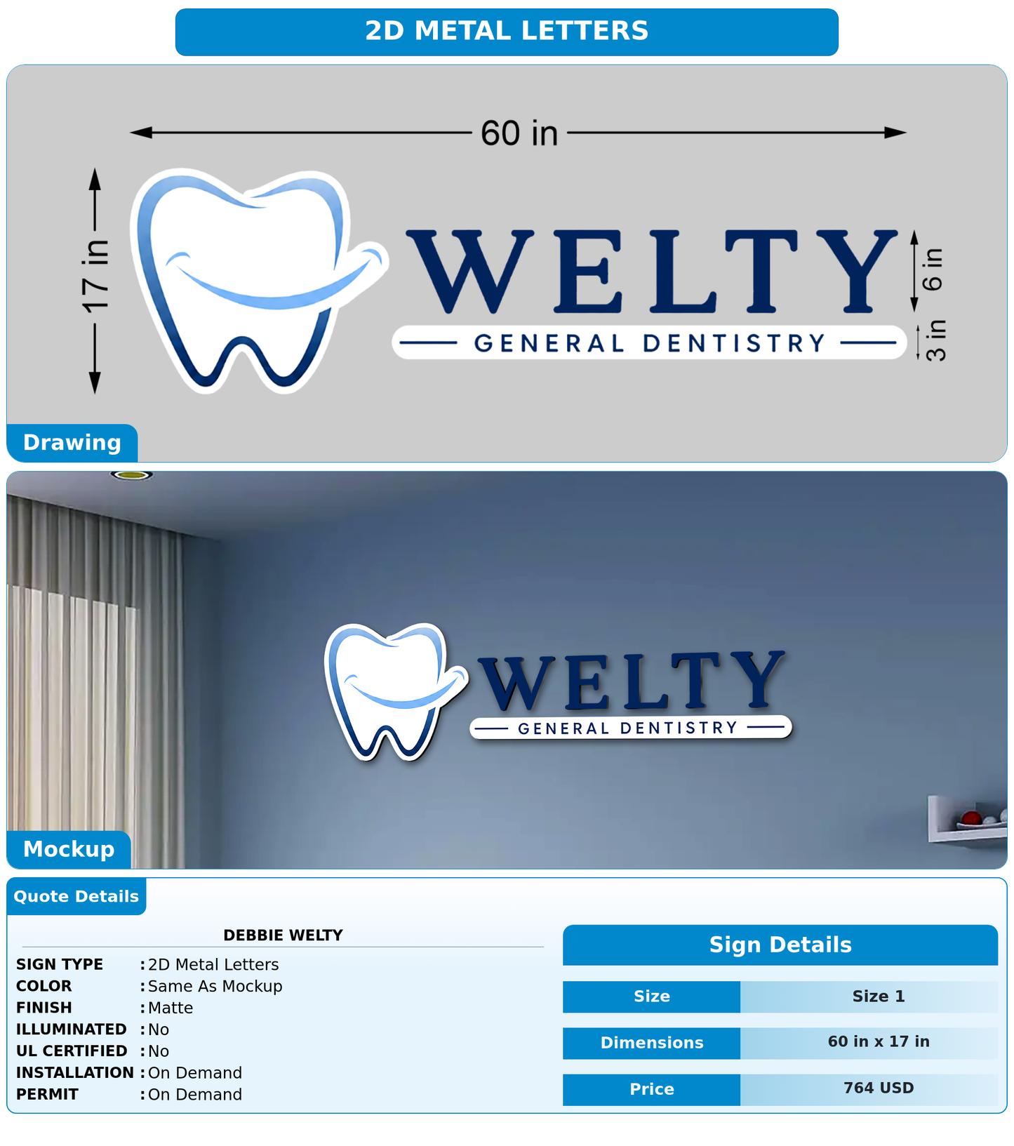 CUSTOM MOCKUP SIGN FOR Debbie Welty