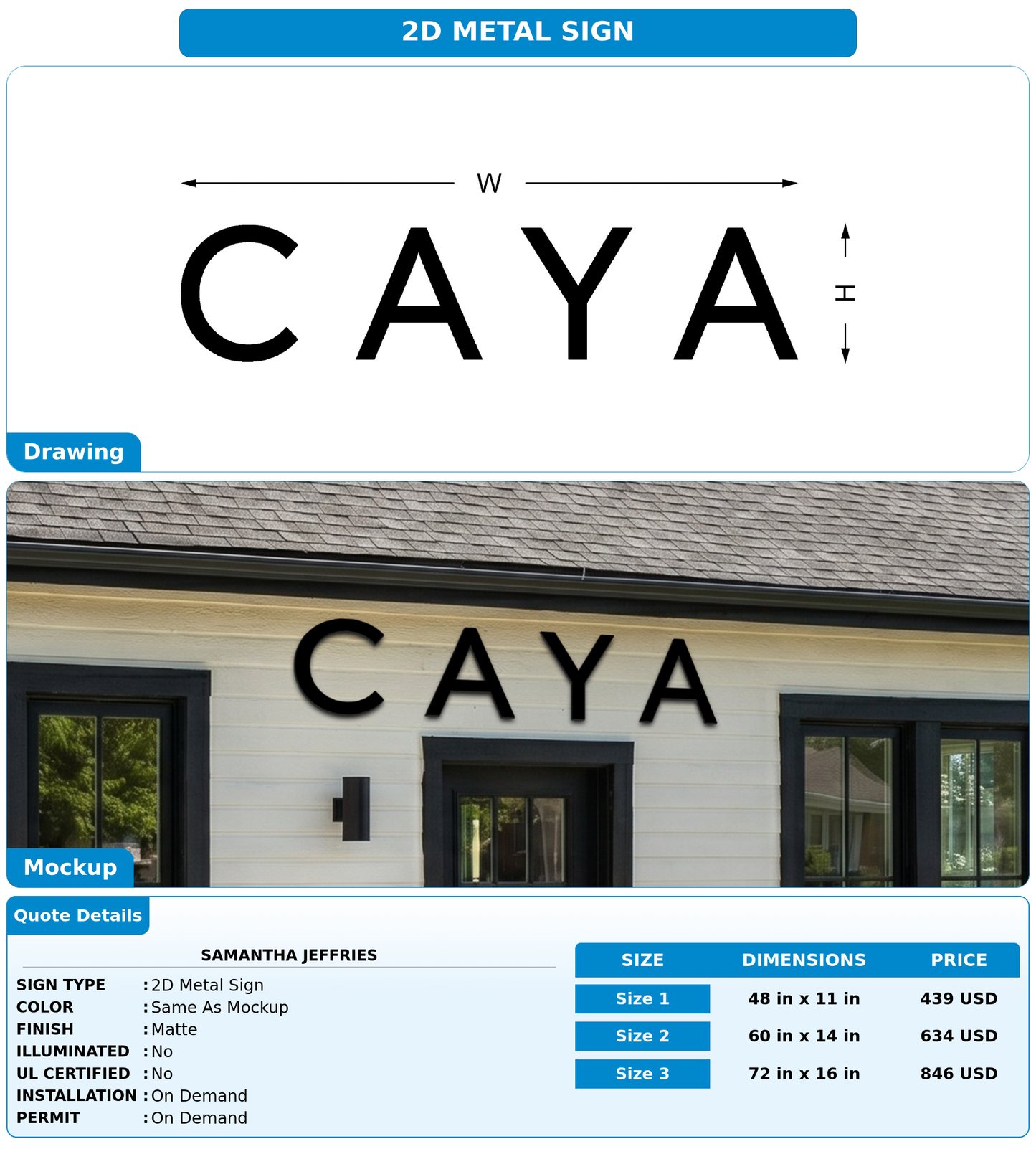 CUSTOM MOCKUP SIGN FOR Samantha Jeffries