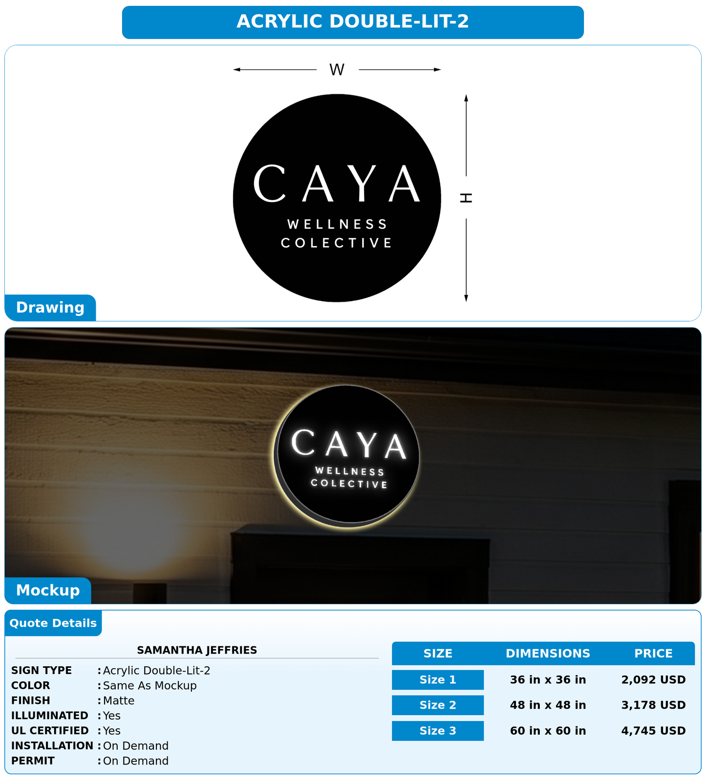 CUSTOM MOCKUP SIGN FOR Samantha Jeffries