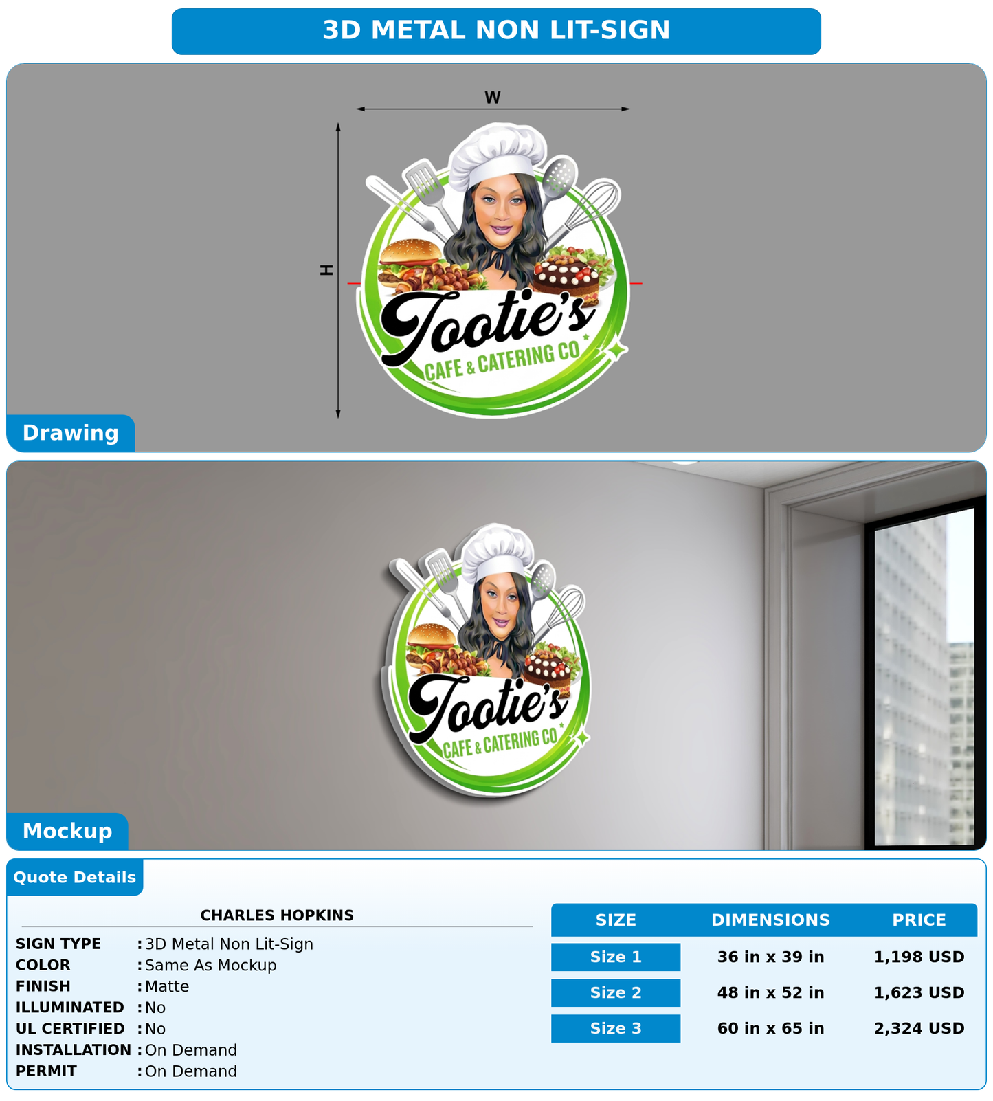 CUSTOM MOCKUP SIGN FOR Charles Hopkins
