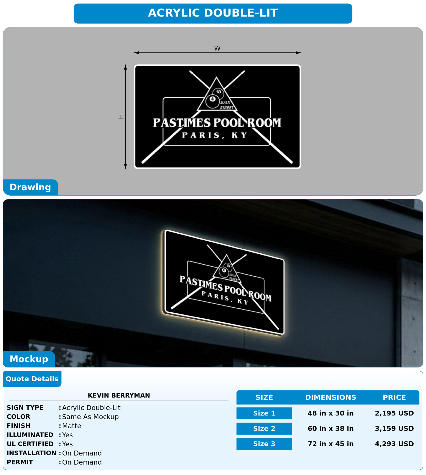 CUSTOM MOCKUP SIGN FOR Kevin Berryman