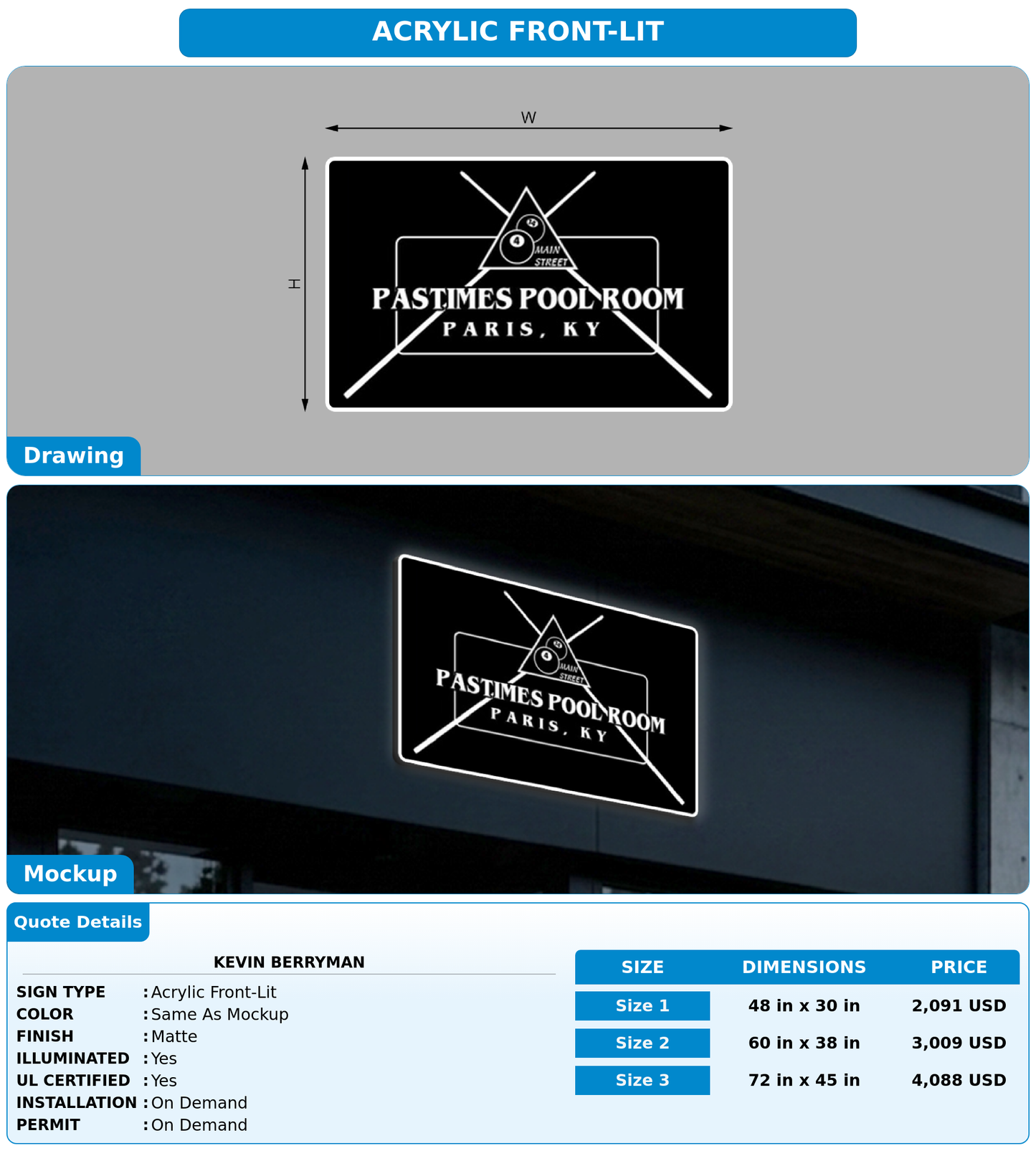 CUSTOM MOCKUP SIGN FOR Kevin Berryman