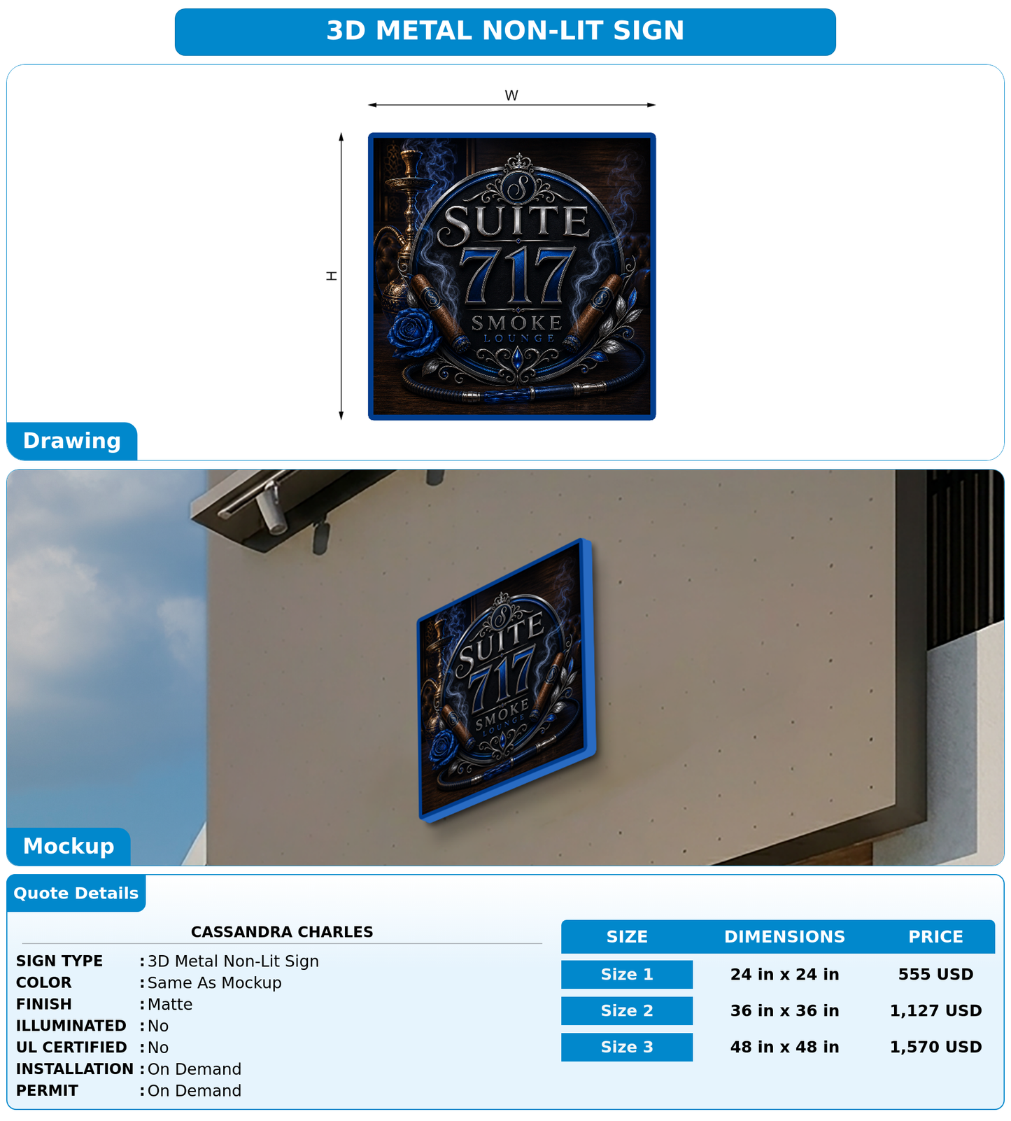 CUSTOM MOCKUP SIGN FOR Cassandra Charles