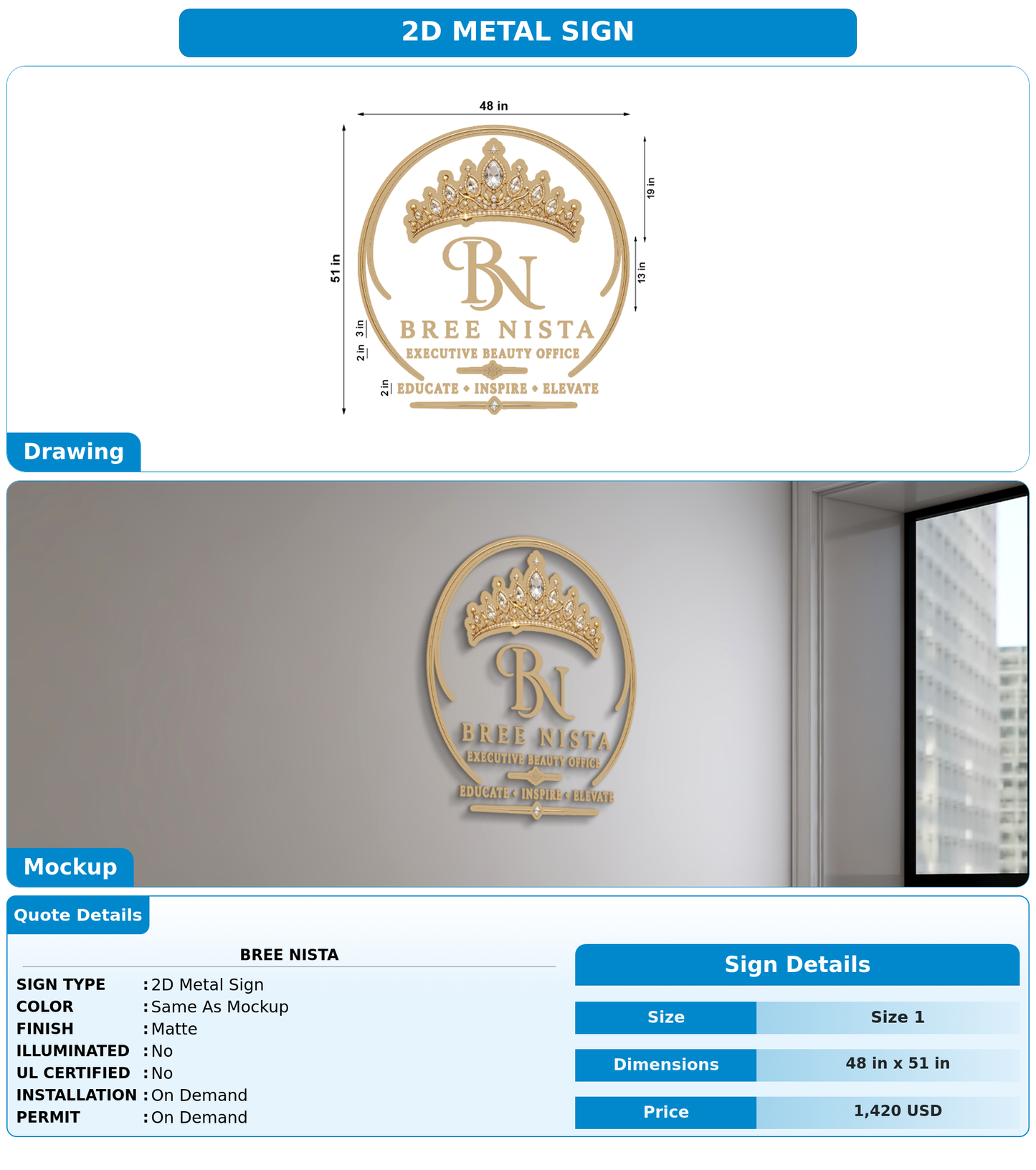 CUSTOM MOCKUP SIGN FOR Bree Nista