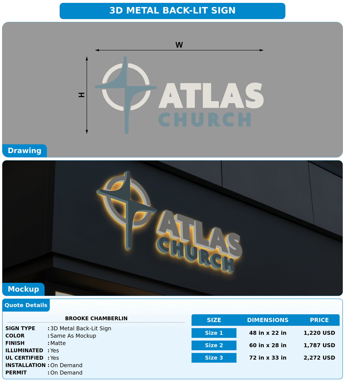 CUSTOM MOCKUP SIGN FOR Brooke Chamberlin
