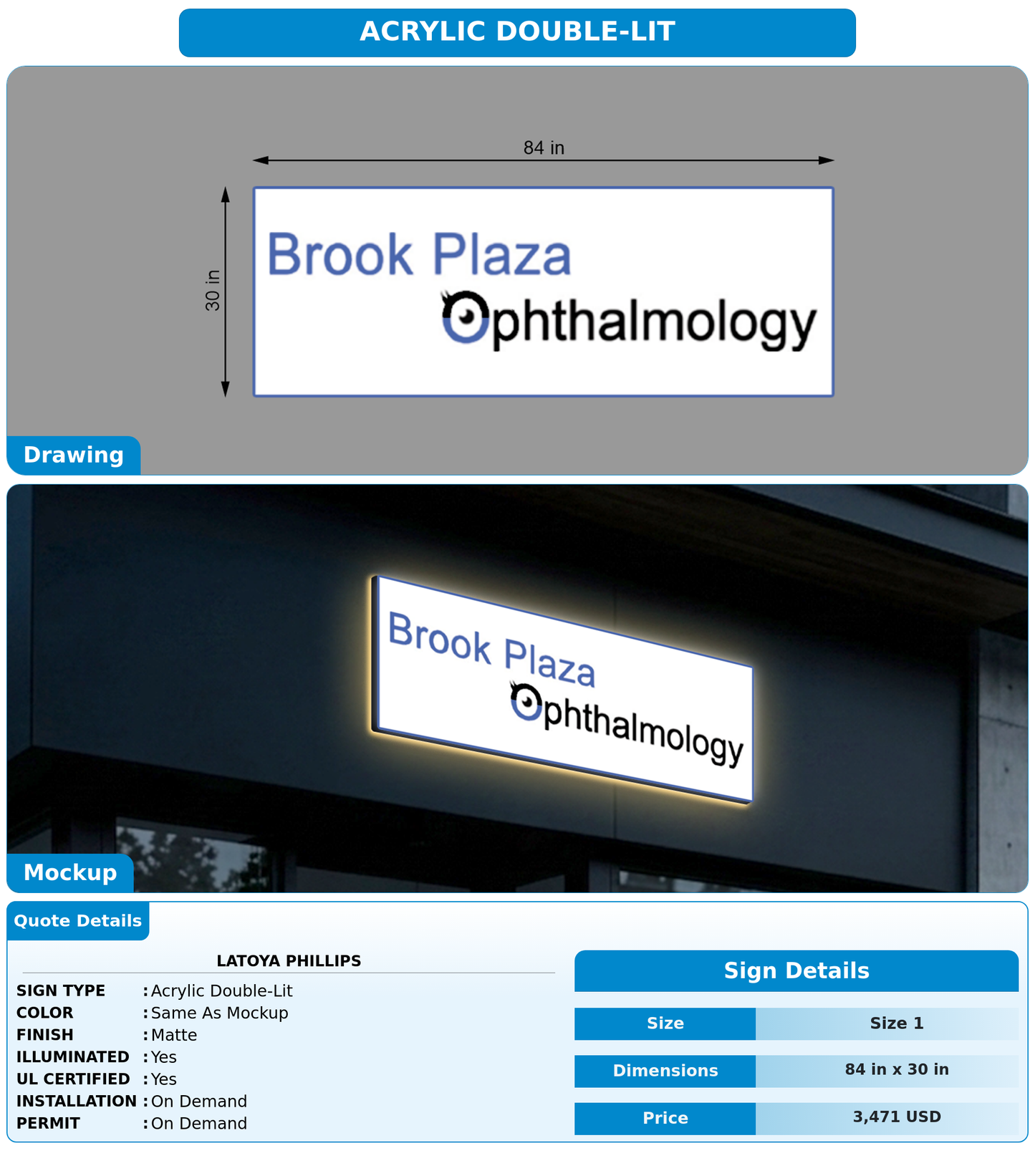 CUSTOM MOCKUP SIGN FOR Latoya Phillips