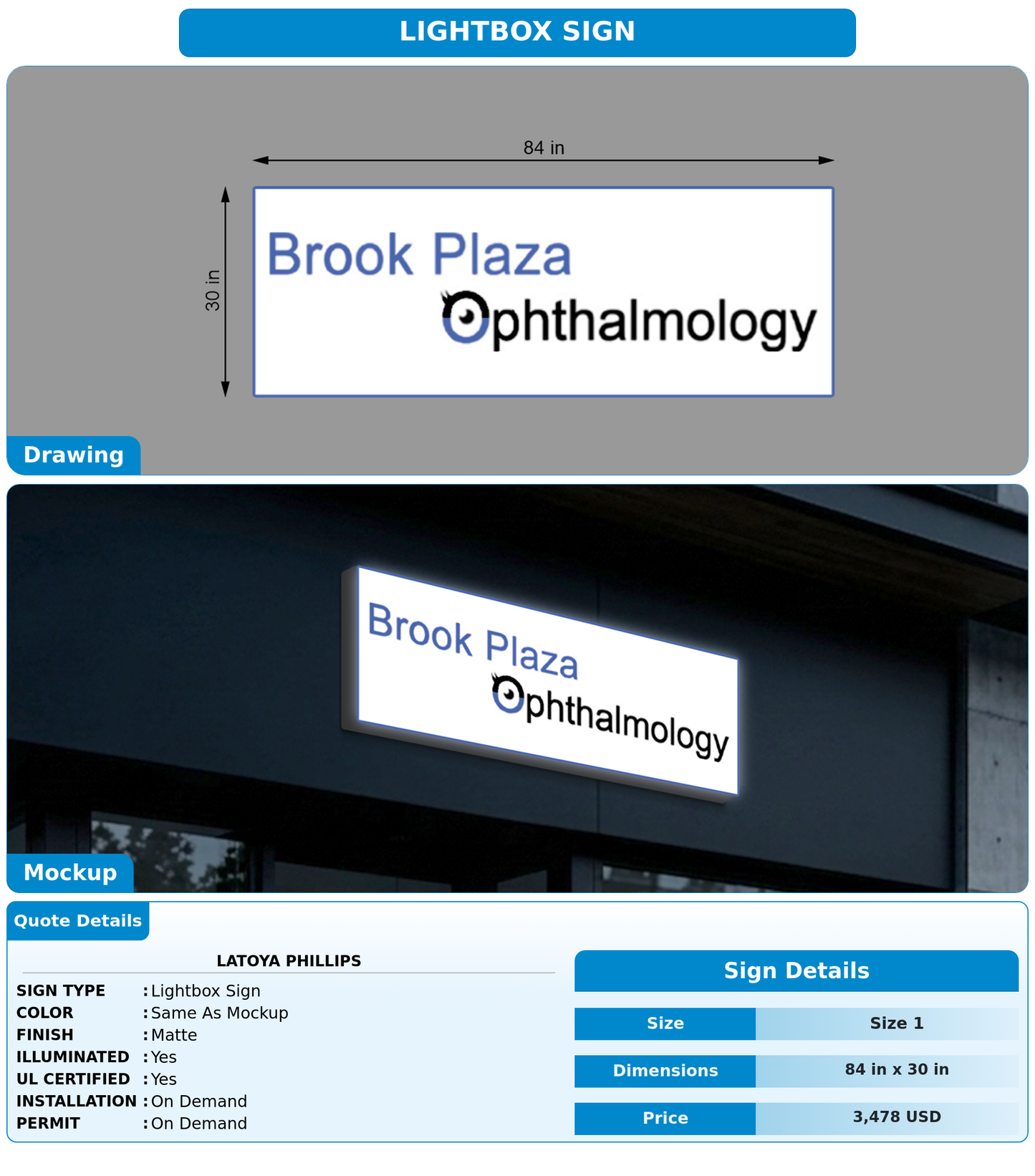 CUSTOM MOCKUP SIGN FOR Latoya Phillips