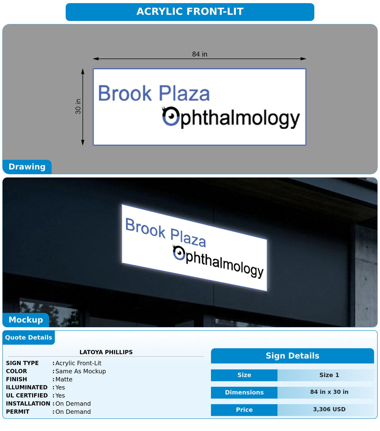 CUSTOM MOCKUP SIGN FOR Latoya Phillips