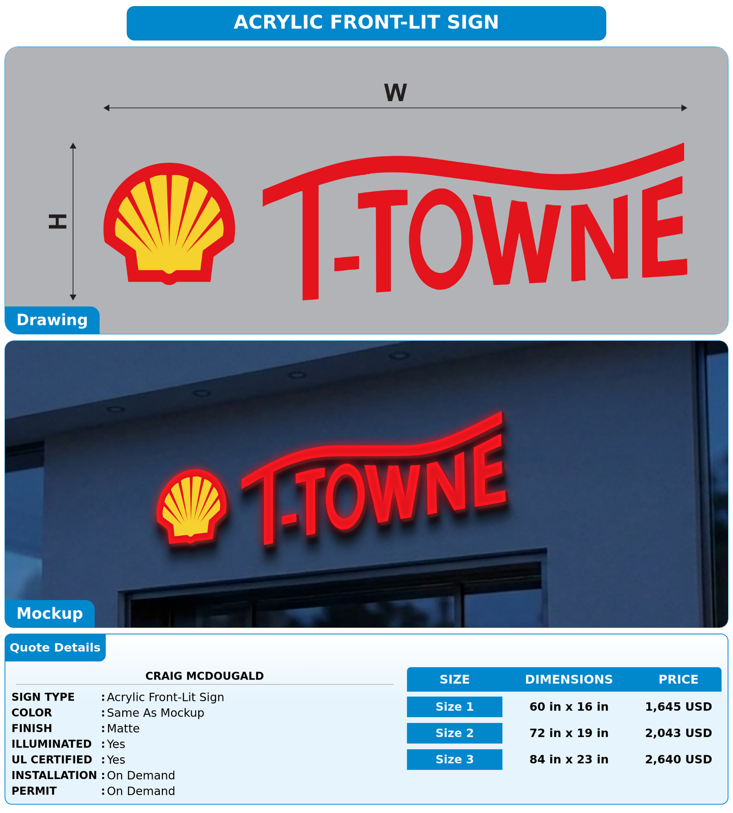 CUSTOM MOCKUP SIGN FOR craig mcdougald