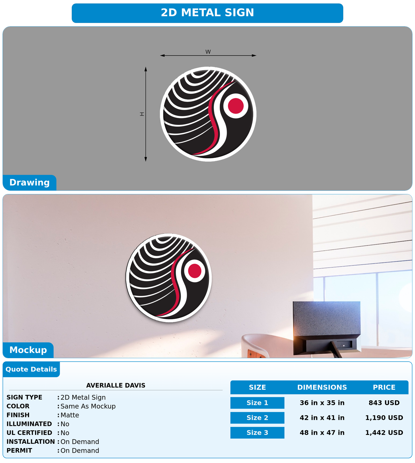 CUSTOM MOCKUP SIGN FOR Averialle Davis