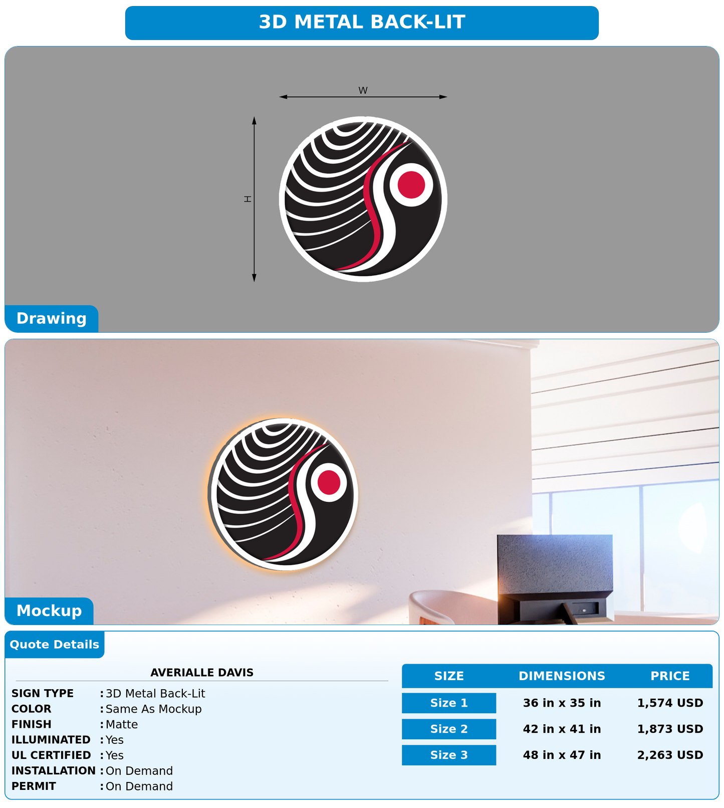 CUSTOM MOCKUP SIGN FOR Averialle Davis