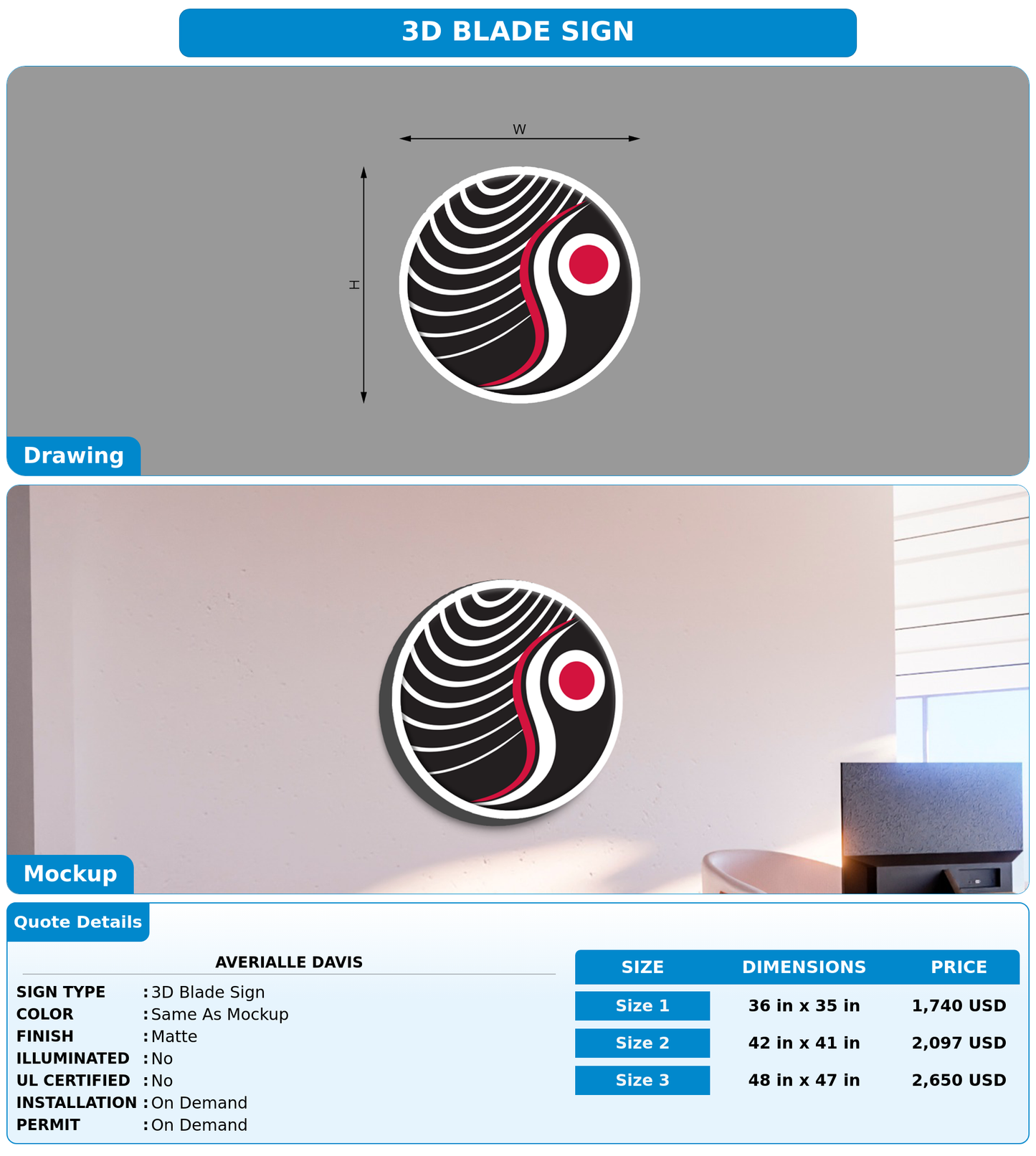 CUSTOM MOCKUP SIGN FOR Averialle Davis