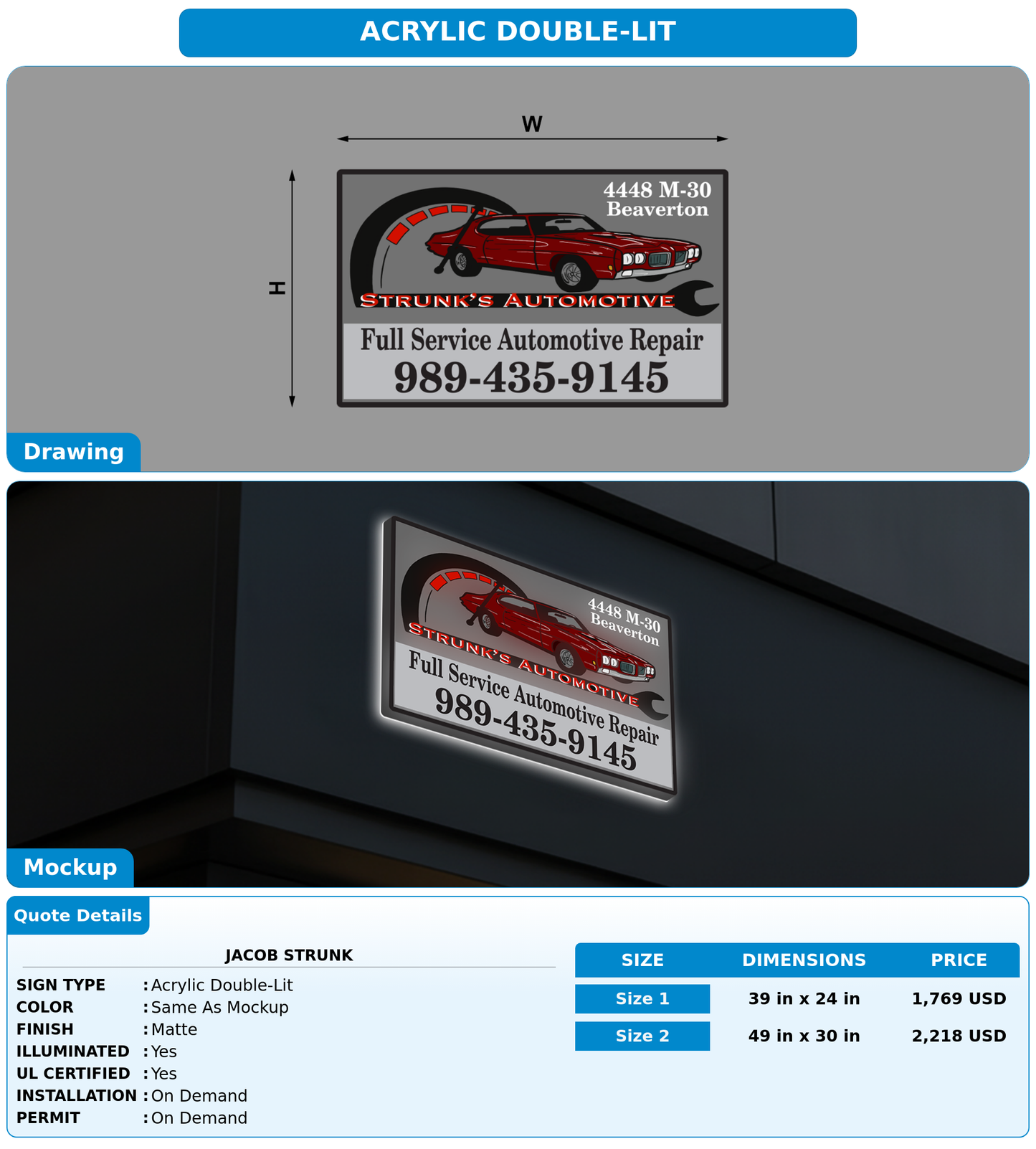 CUSTOM MOCKUP SIGN FOR Jacob strunk