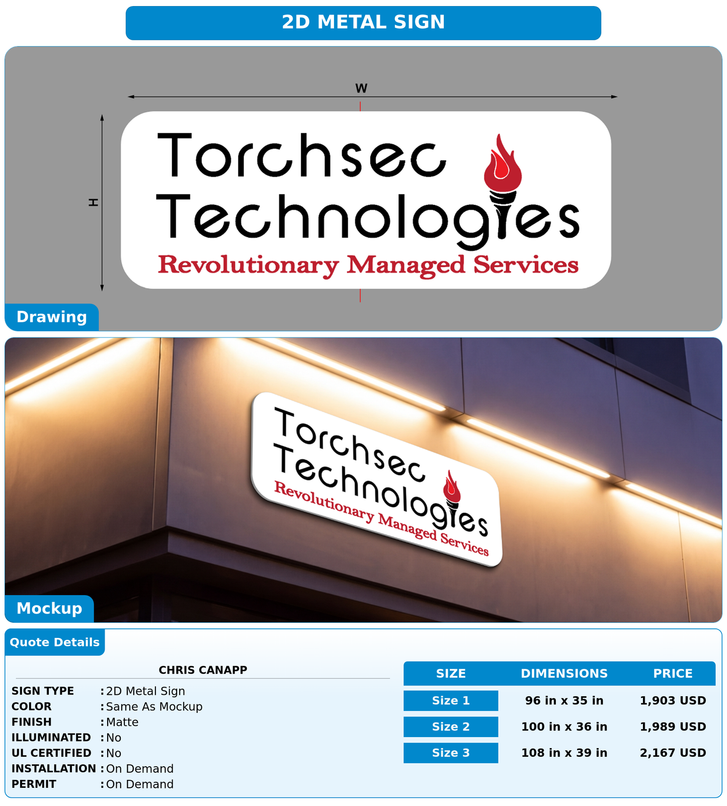CUSTOM MOCKUP SIGN FOR Chris Canapp