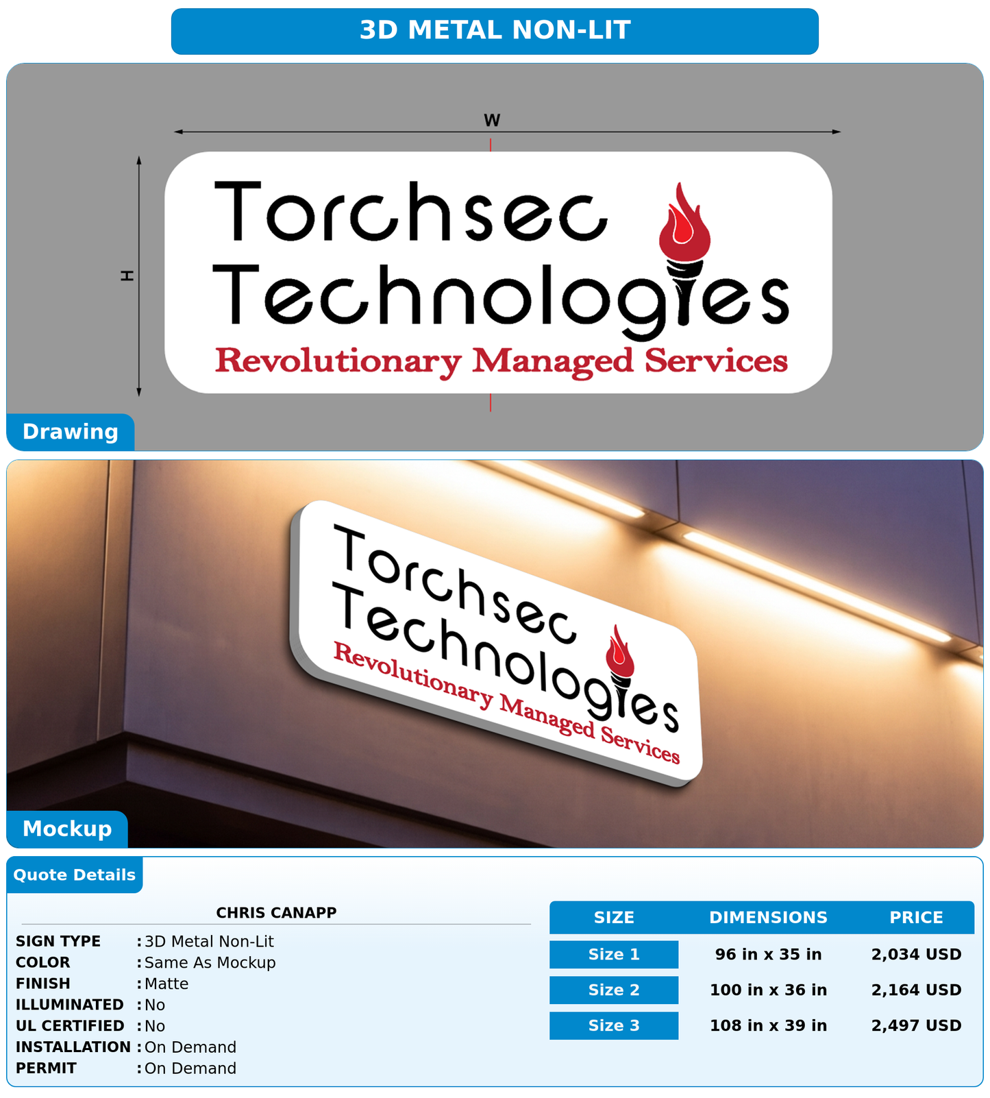 CUSTOM MOCKUP SIGN FOR Chris Canapp