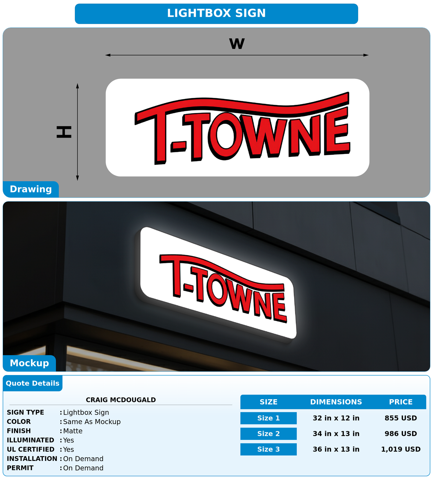 CUSTOM MOCKUP SIGN FOR craig mcdougald