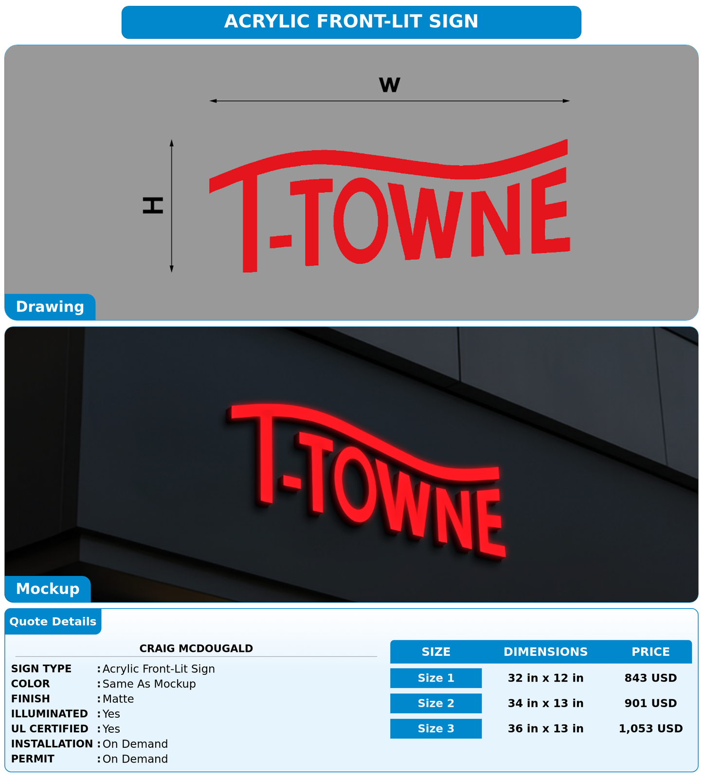 CUSTOM MOCKUP SIGN FOR craig mcdougald